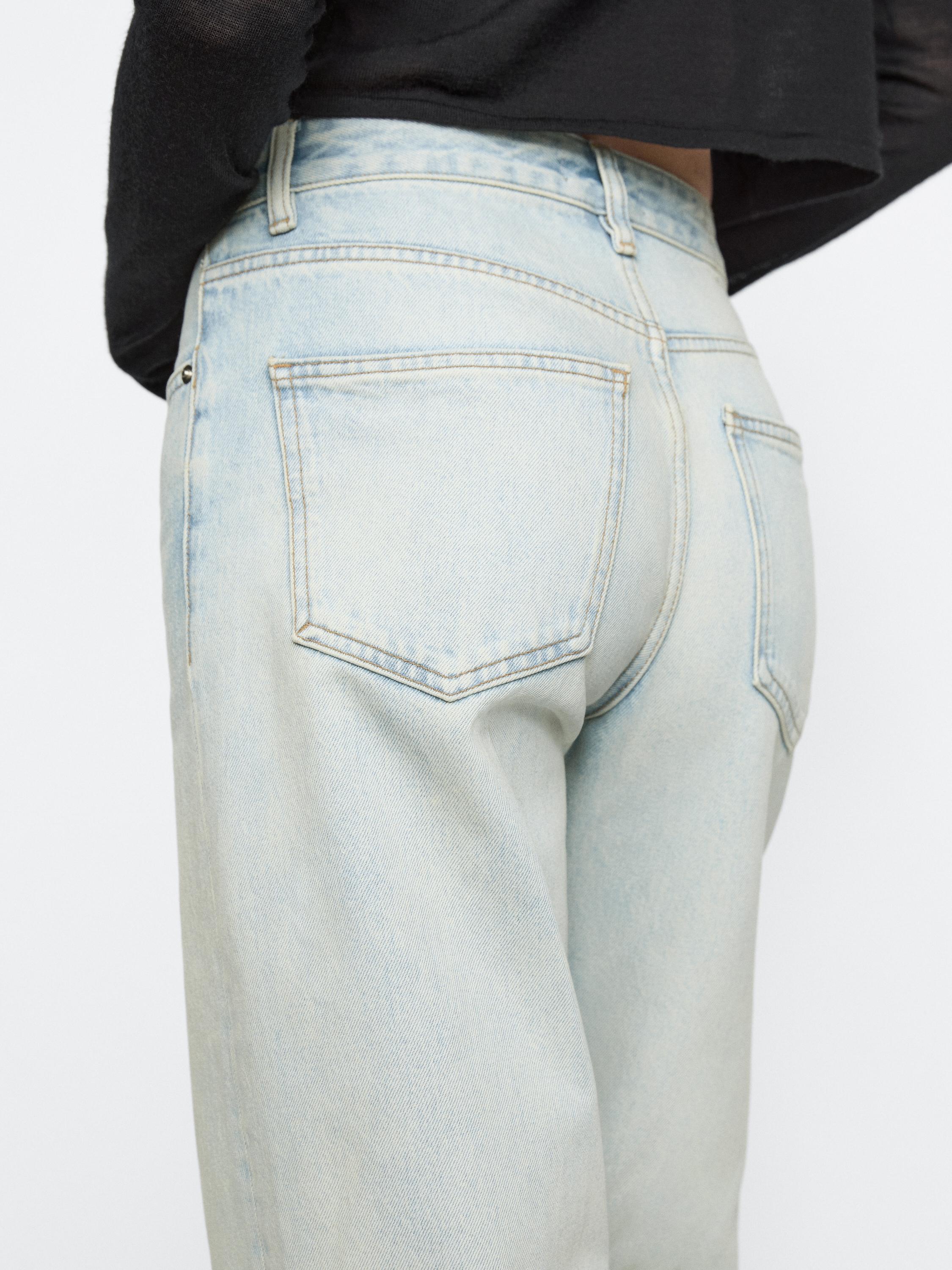 Mid-rise wide-leg cotton jeans