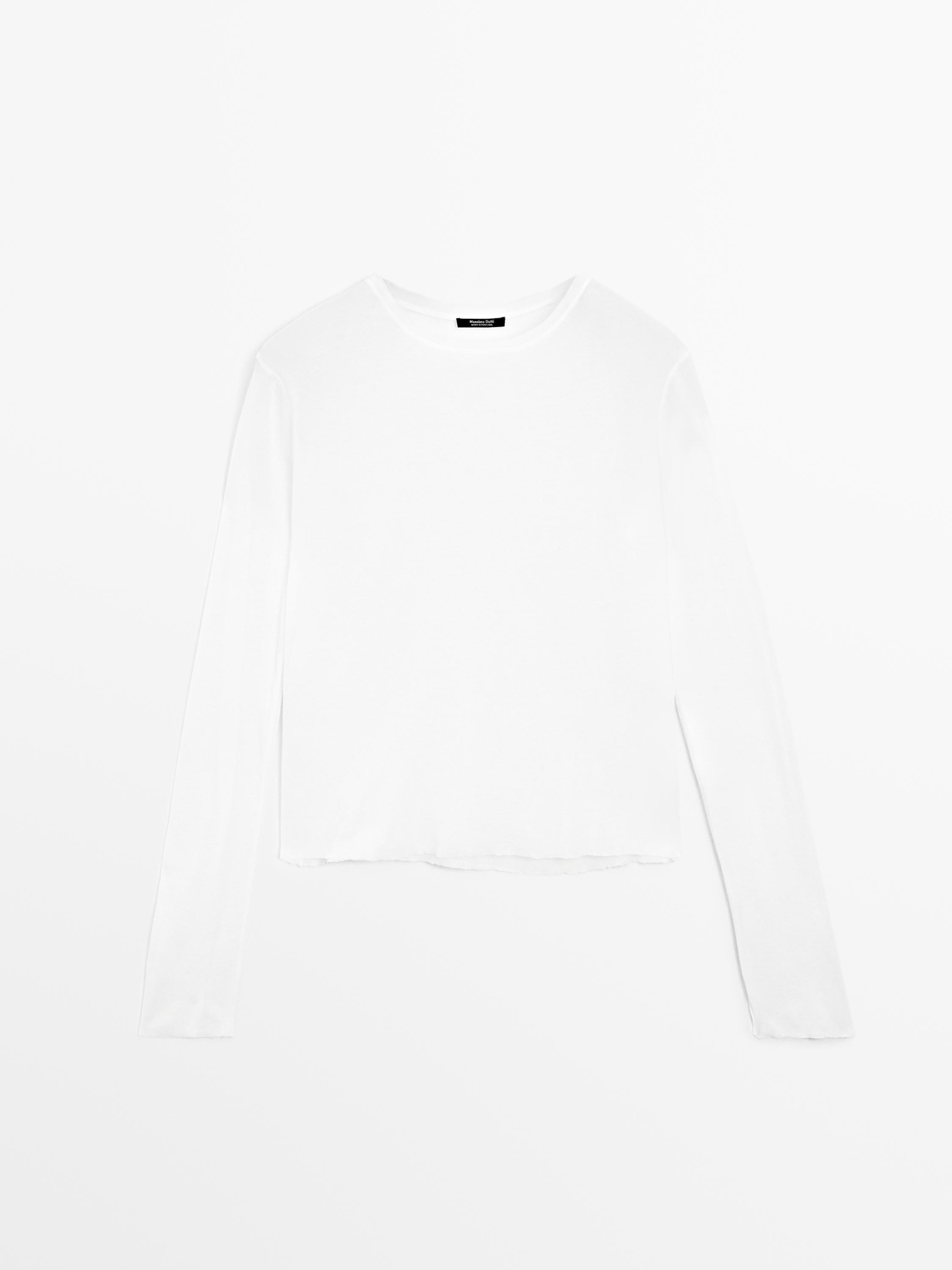 Double-layer cotton blend T-shirt
