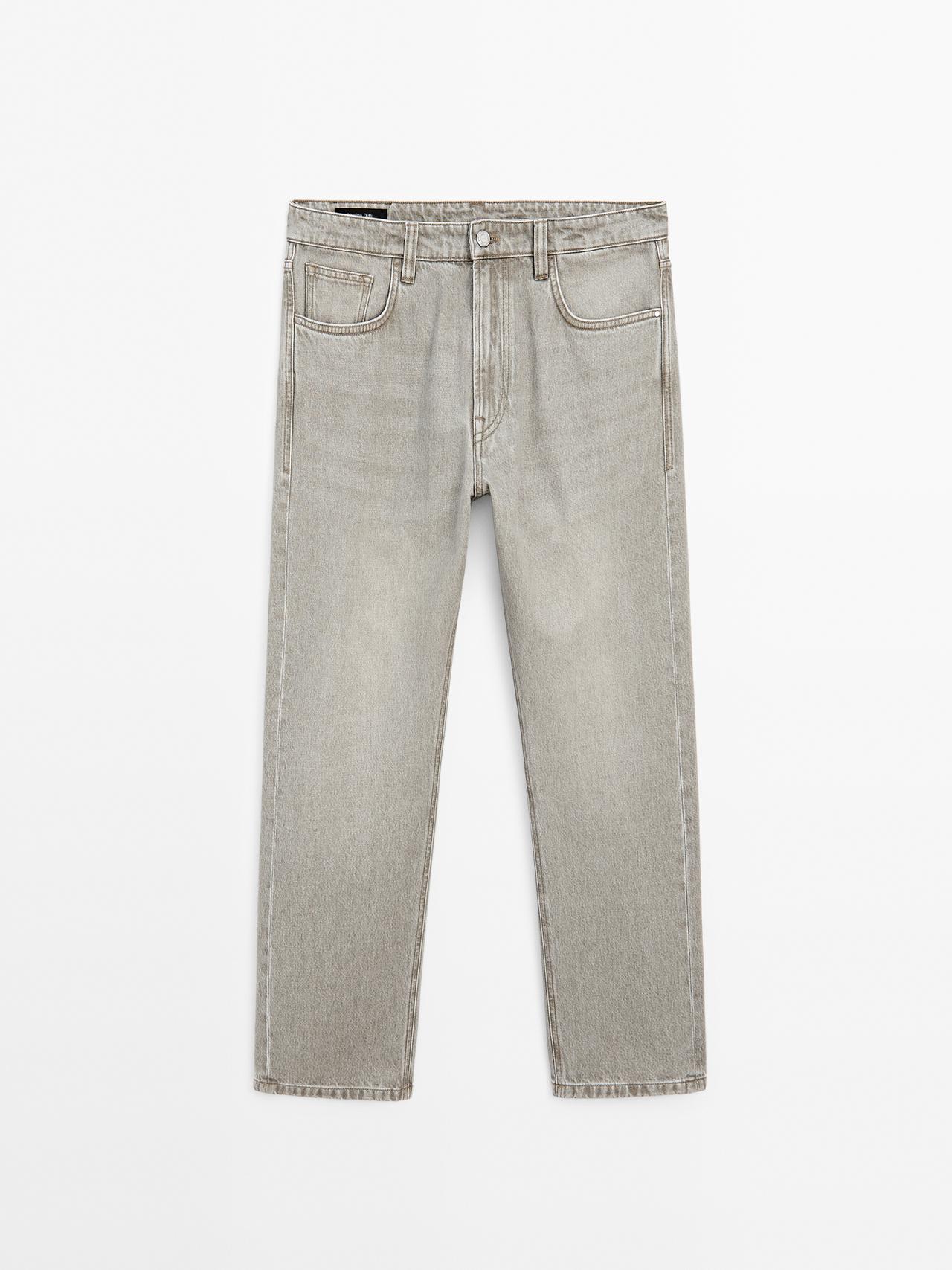 Massimo Dutti - Herre - Regular Fit Jeans - Kaki - 34