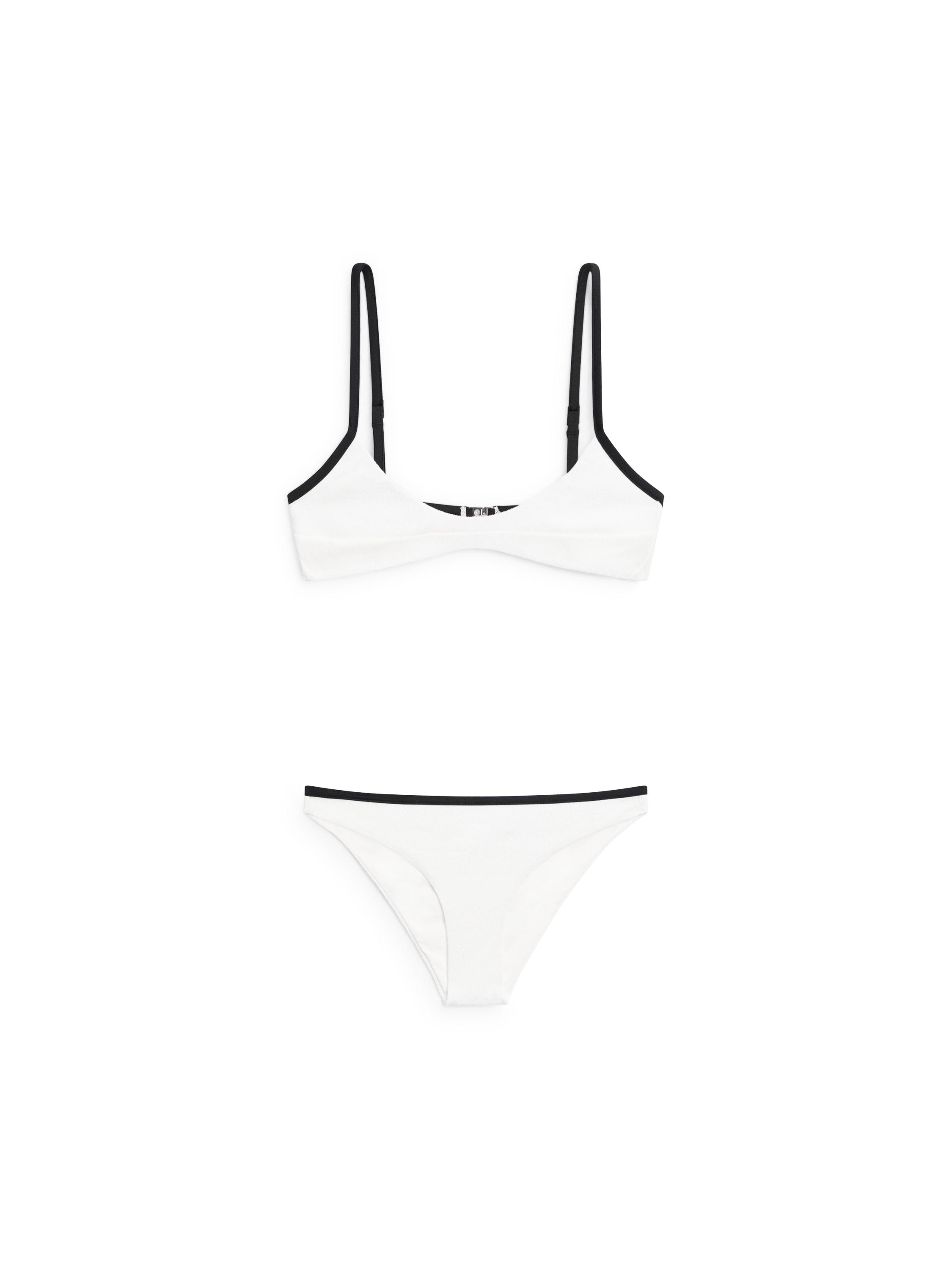 Contrast textured bikini top — Off white