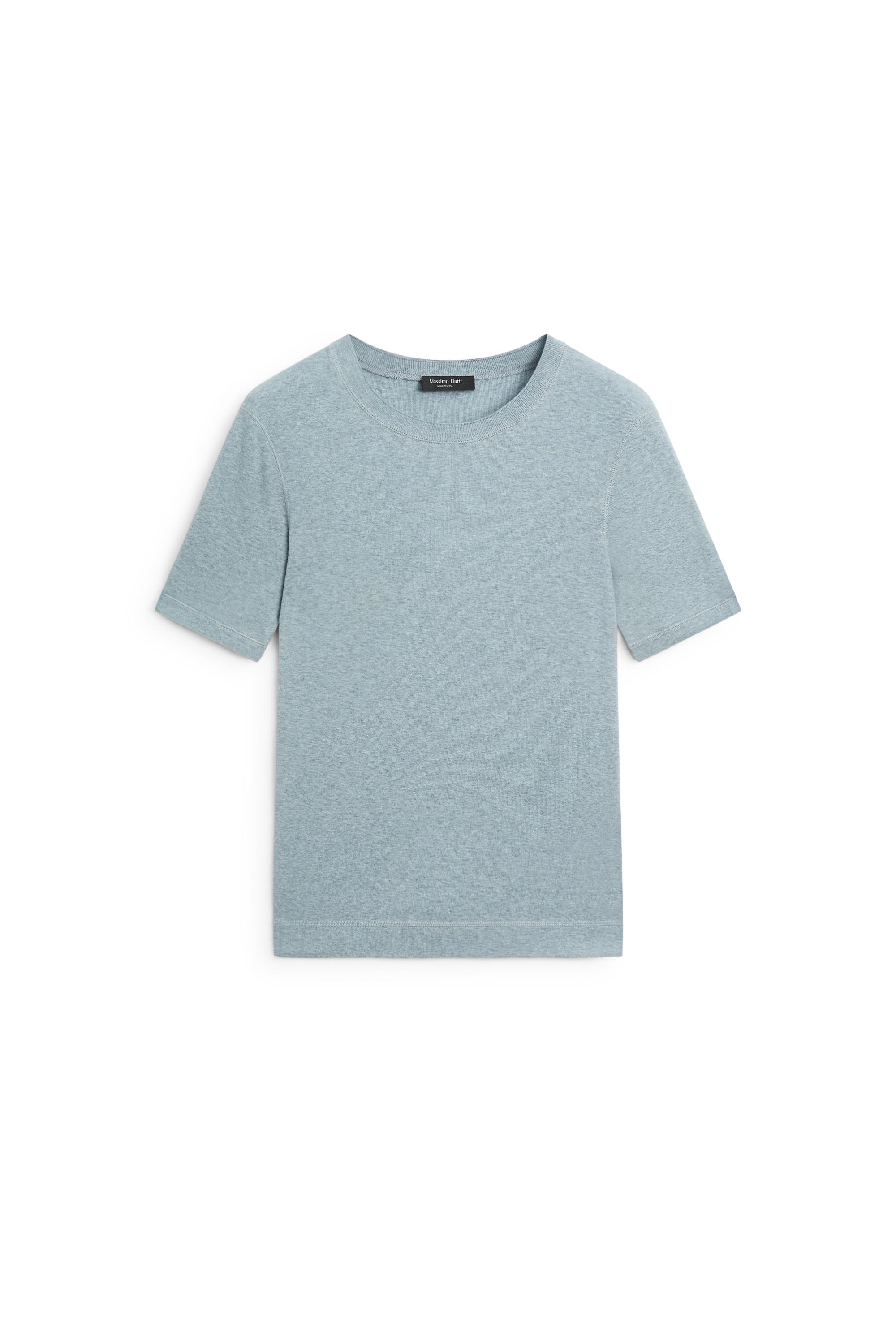 Massimo Dutti Pamuk karışımlı kısa kollu t-shirt