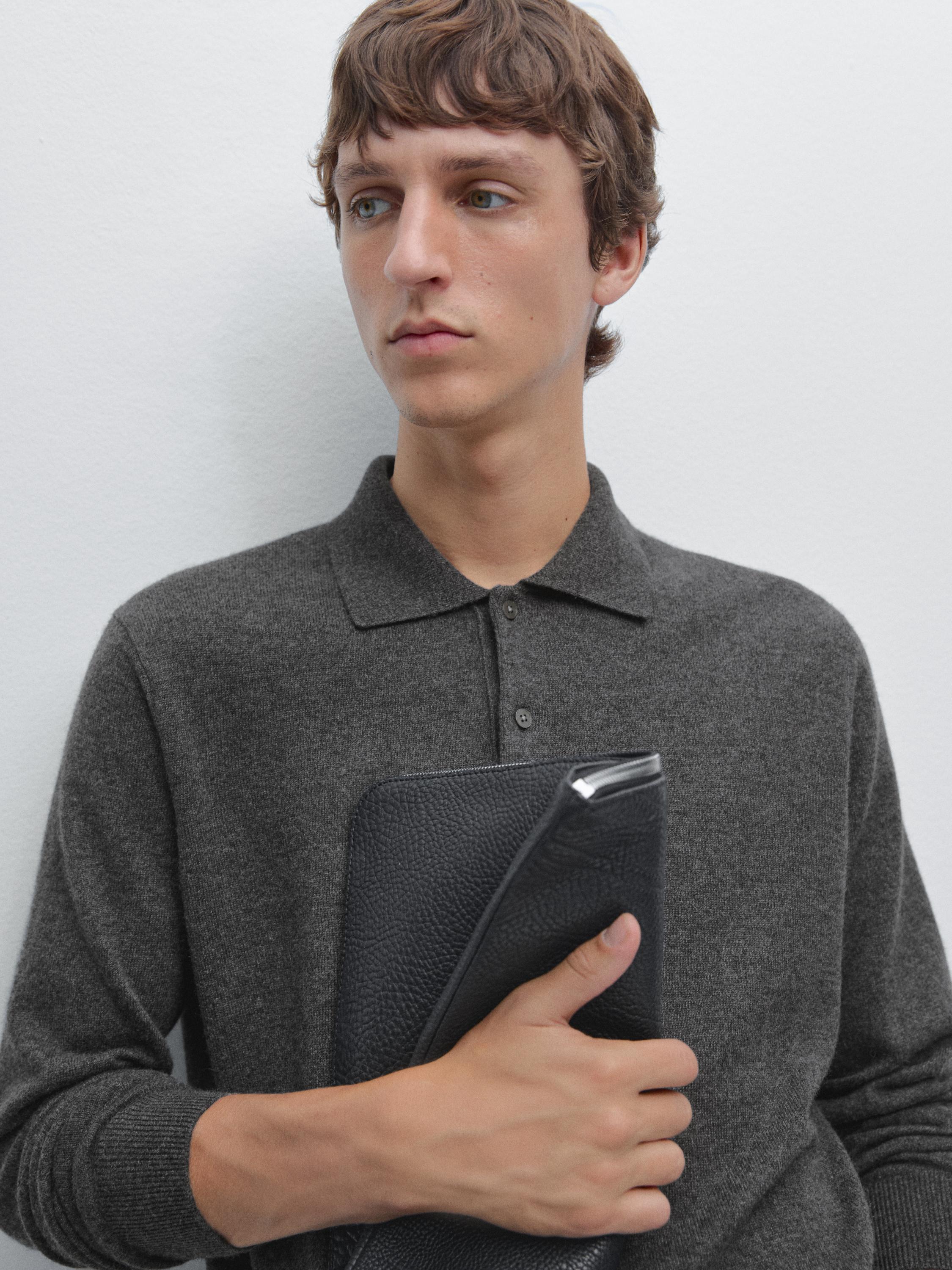 Nappa leather pouch clutch