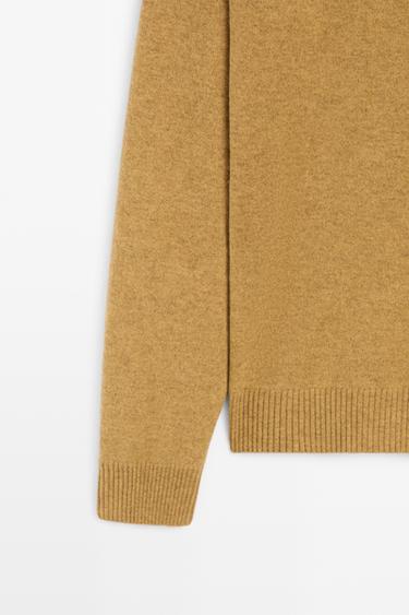 Wool blend round neck knit sweater — OCHRE 7