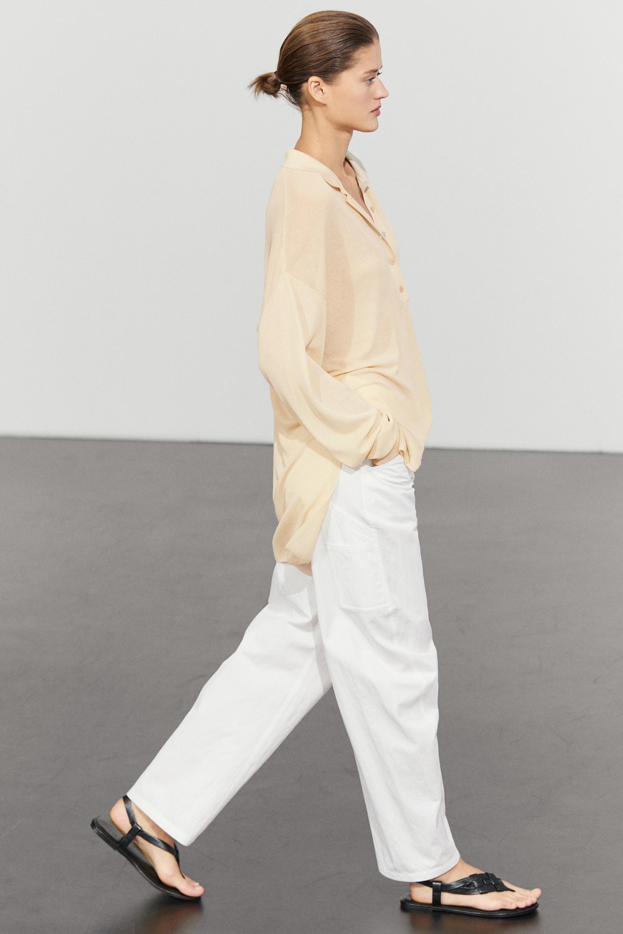 Polo collar sweater — IVORY