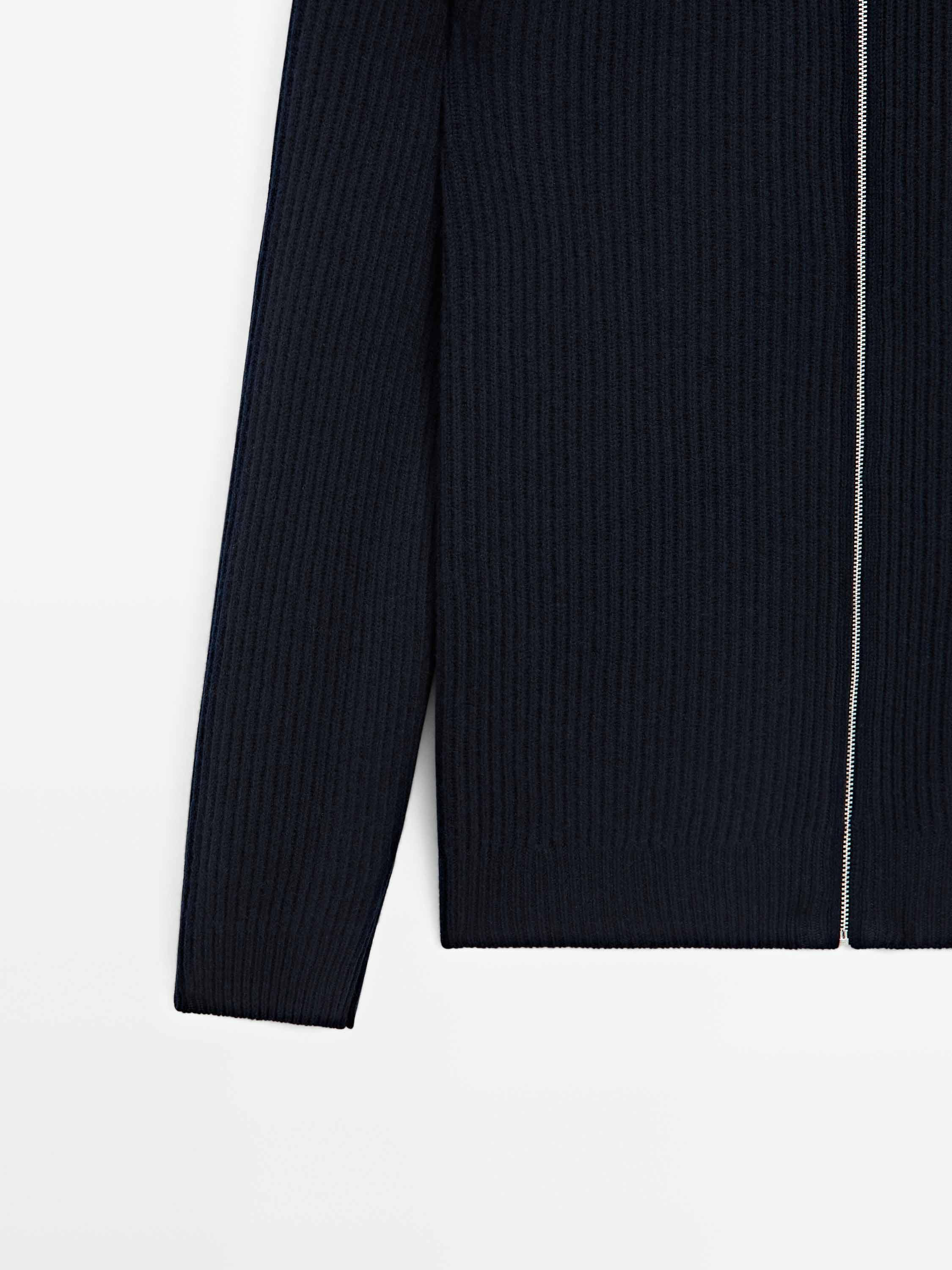 Wool blend knit cardigan