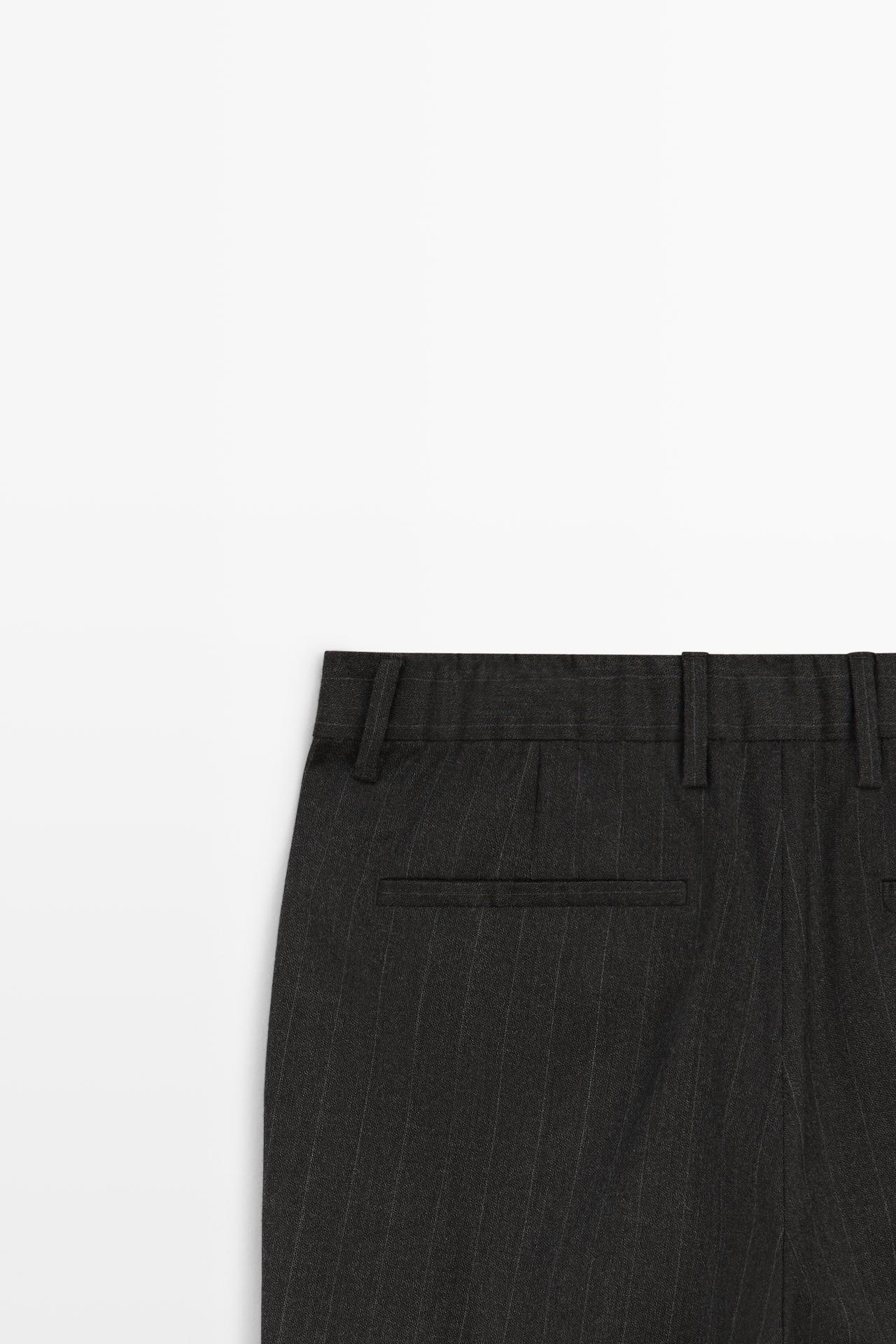 100% wool striped pants — BROWN
