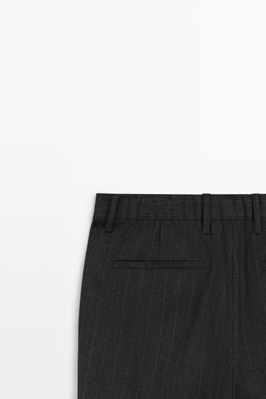 100% wool striped pants — BROWN 9