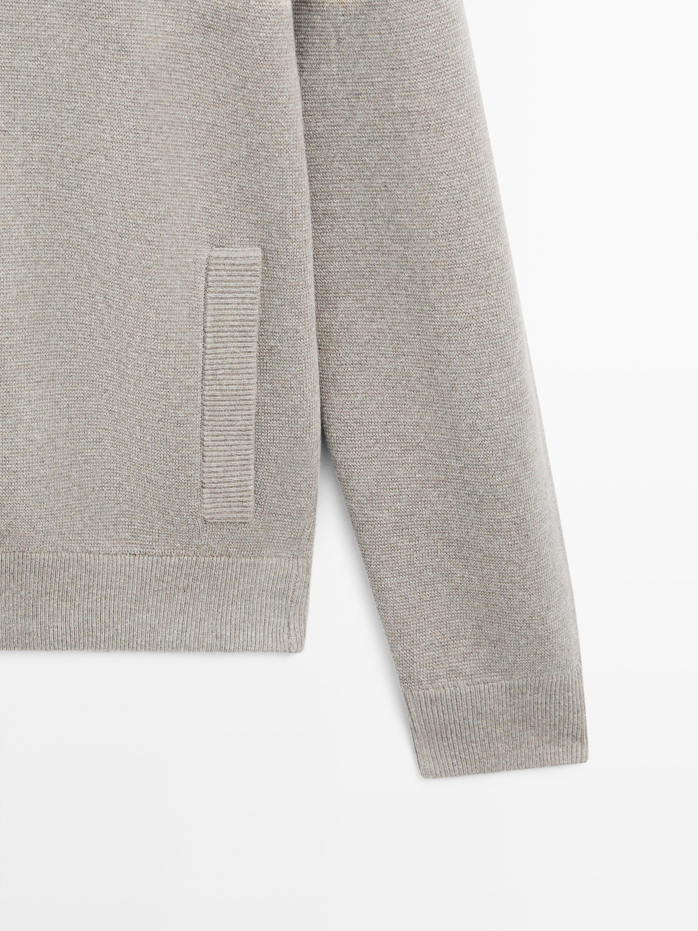 100% cotton knit cardigan with polo collar — APPLE GREEN