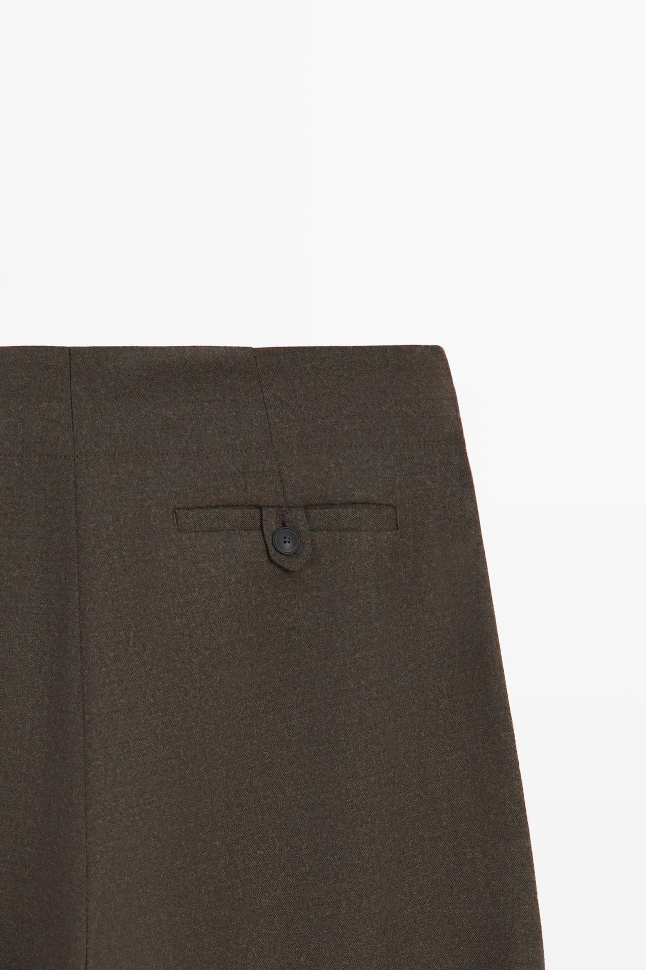 Suede flannel cargo pants — MOLE BROWN