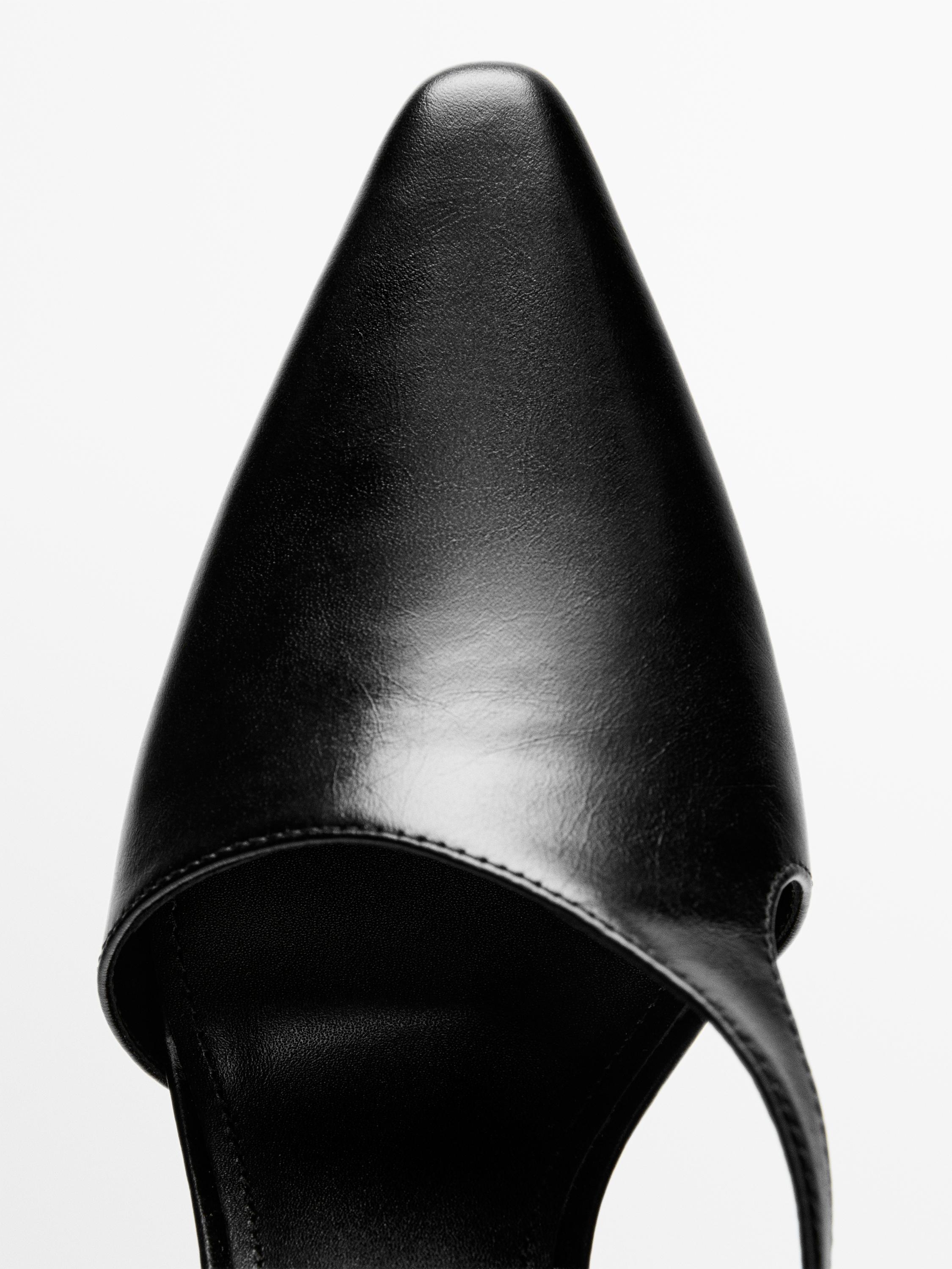 Asymmetric high-heel shoes — BLACK
