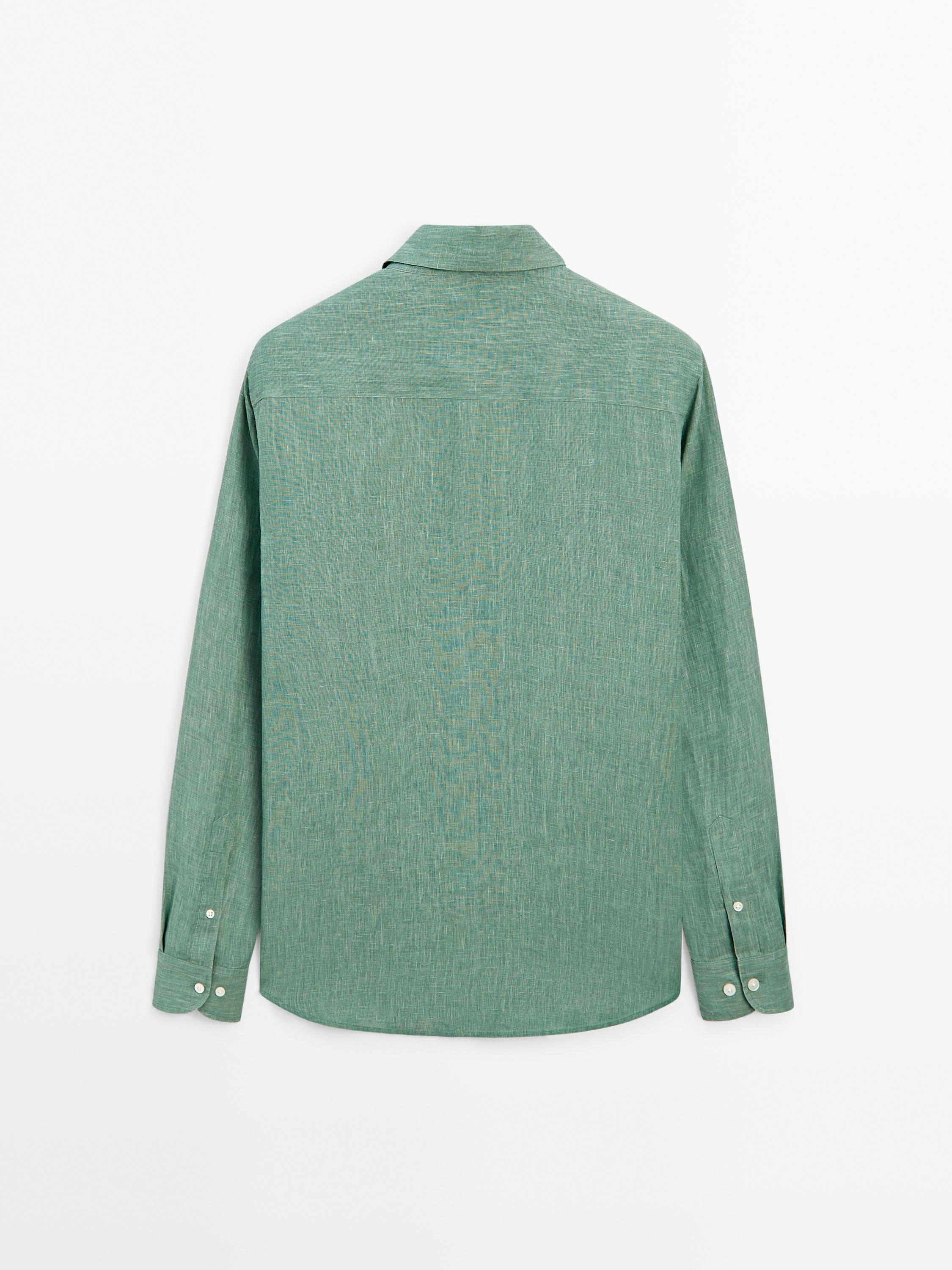 Lightweight regular fit 100% linen shirt