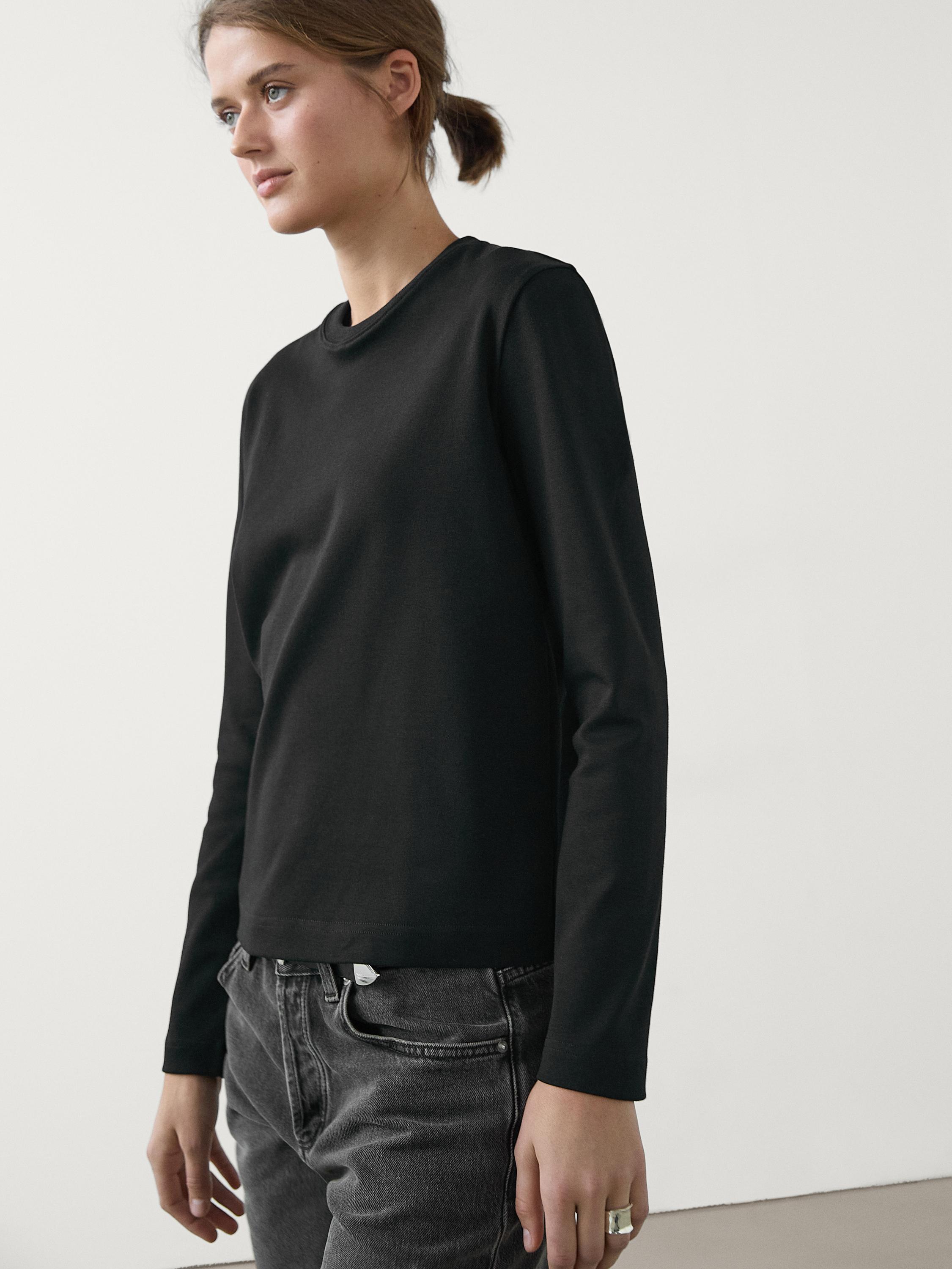 100% cotton interlock long sleeve T-shirt