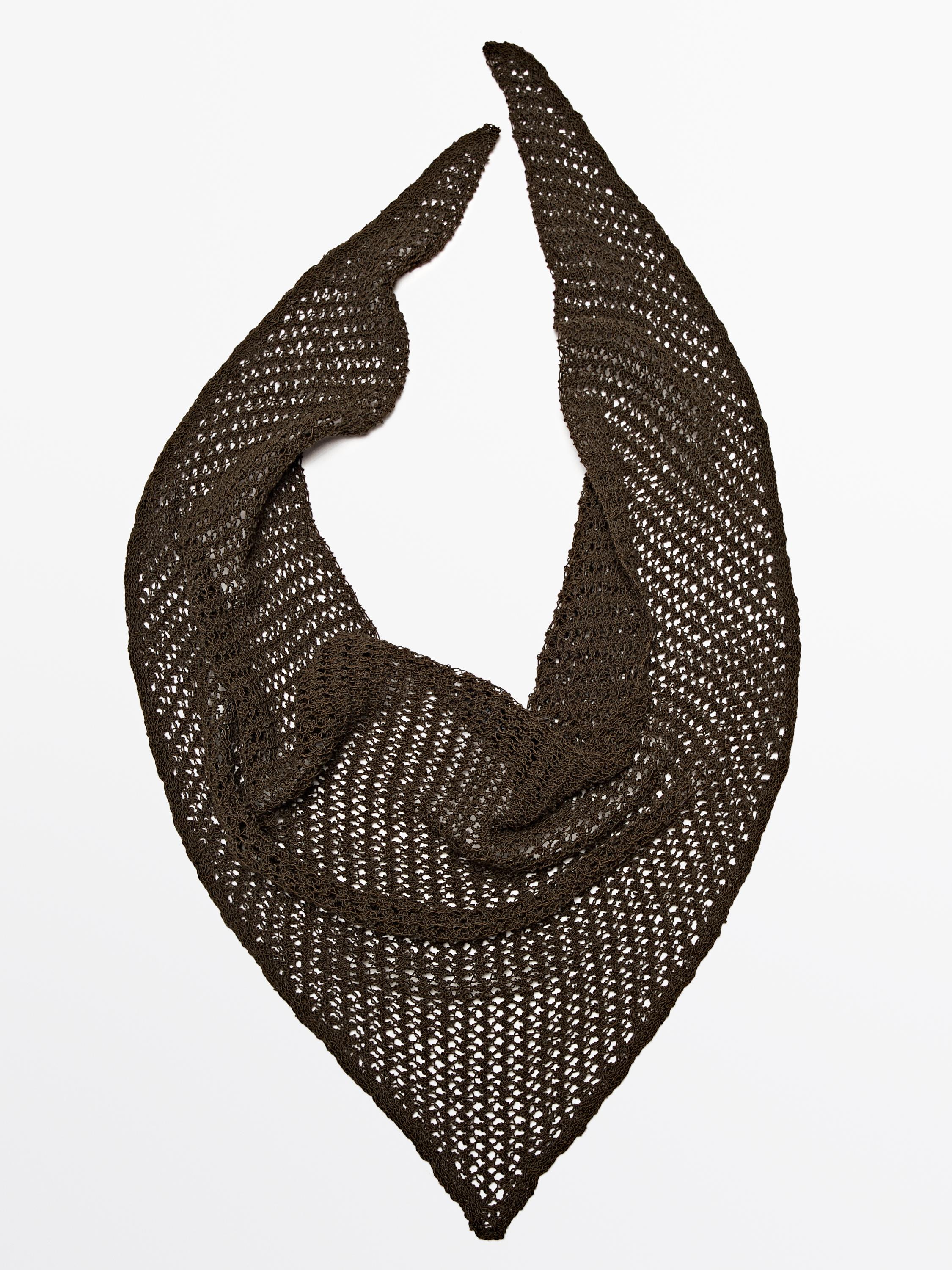 Openwork cotton blend bandana