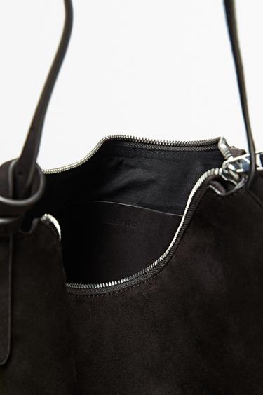 Medium suede shoulder bag — Chocolate 6