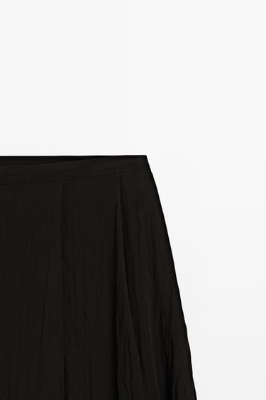 Flowing asymmetrical panel midi skirt — BLACK 4