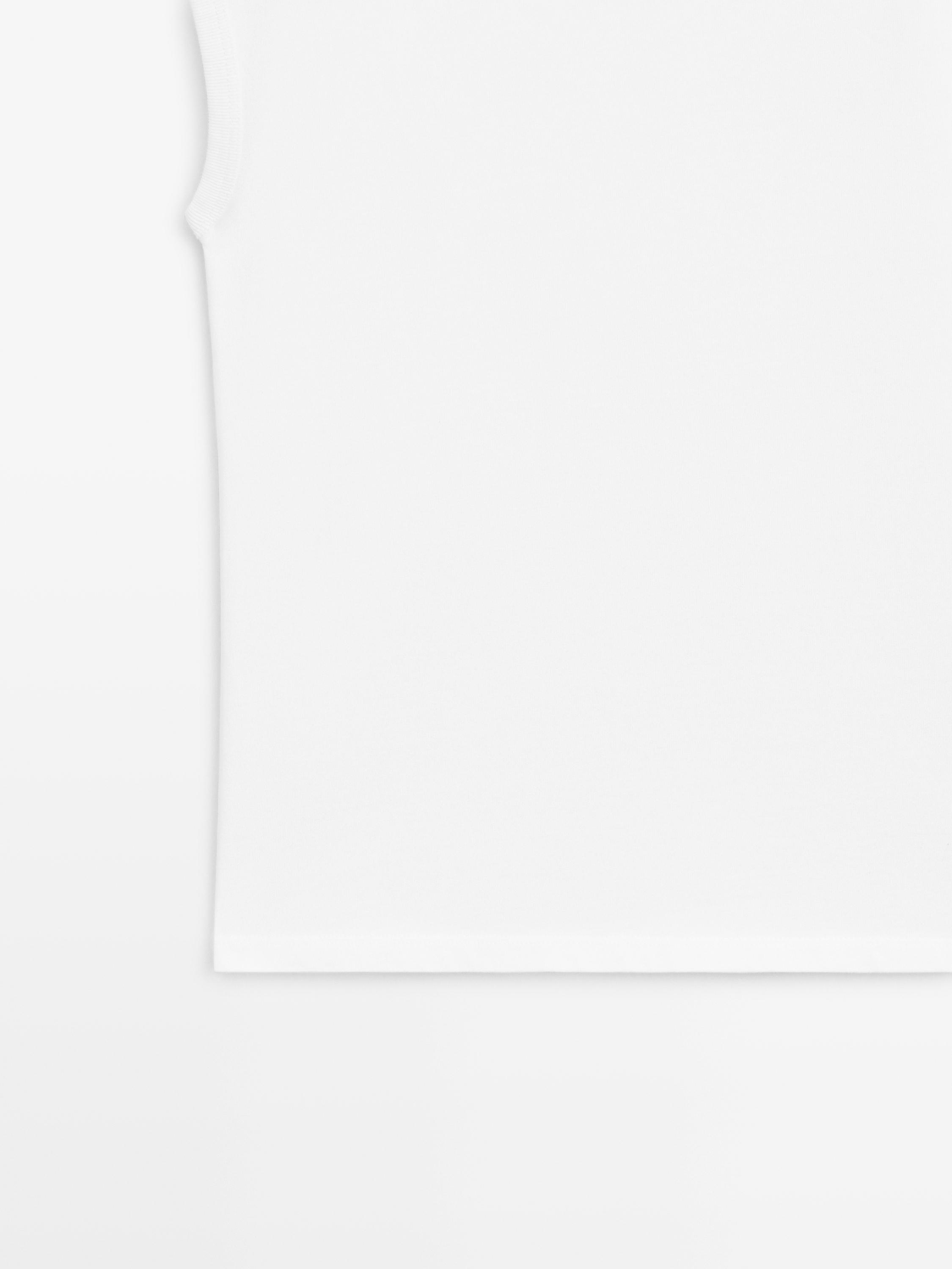 Sleeveless 100% cotton T-shirt — Off white