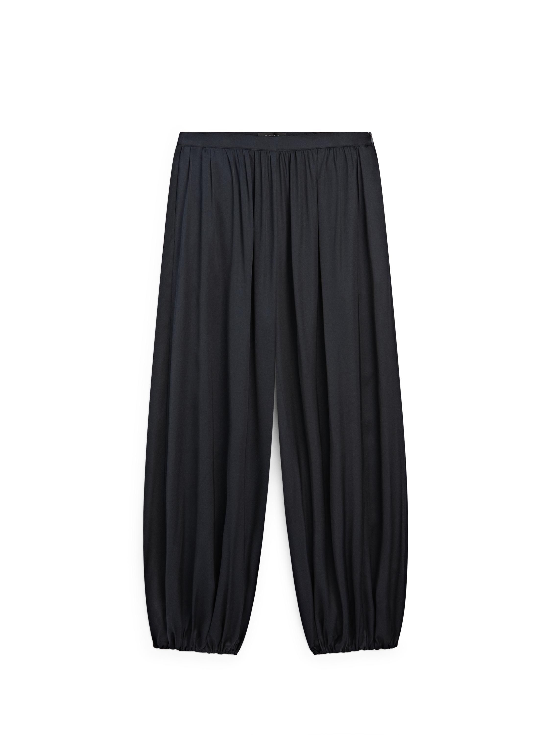 Balloon fit satin pants — Dark Blue