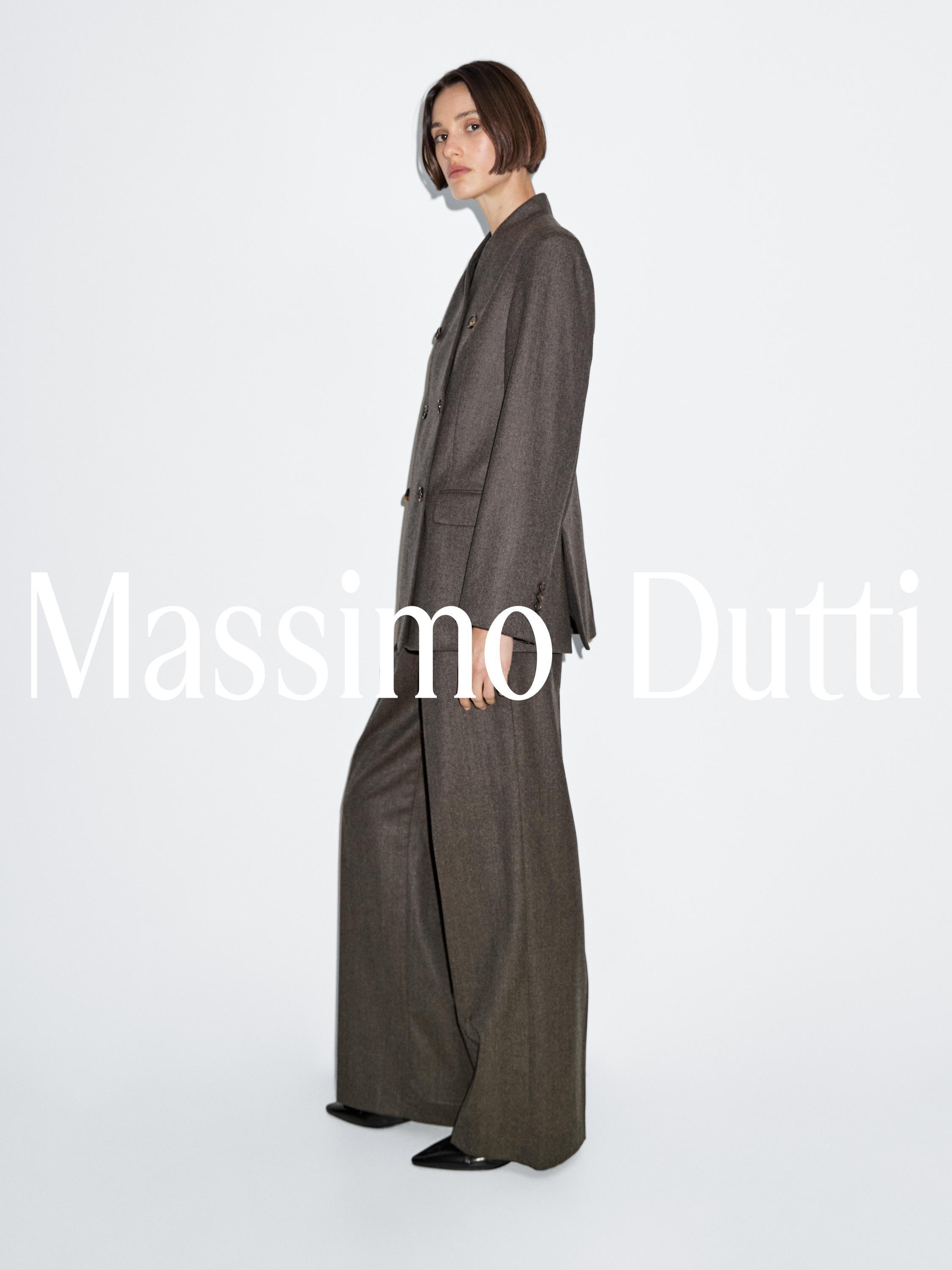 100% wool melange suit trousers