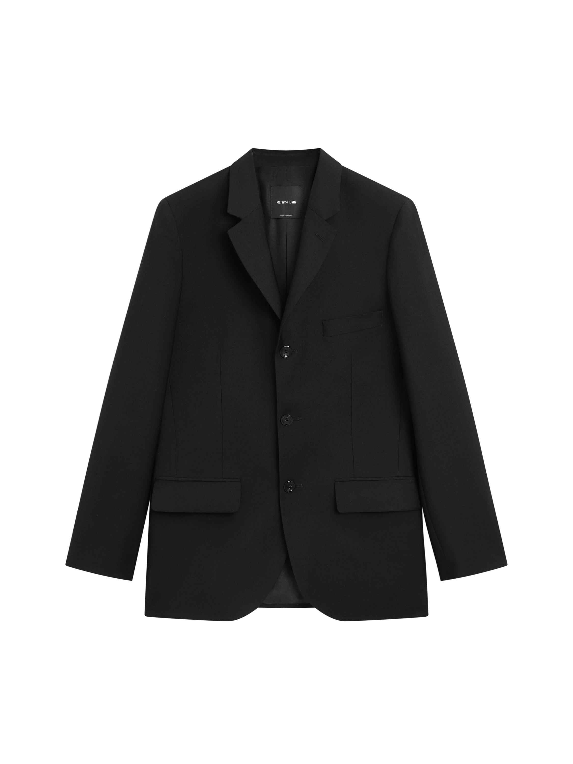 Üç düğmeli yün blazer
