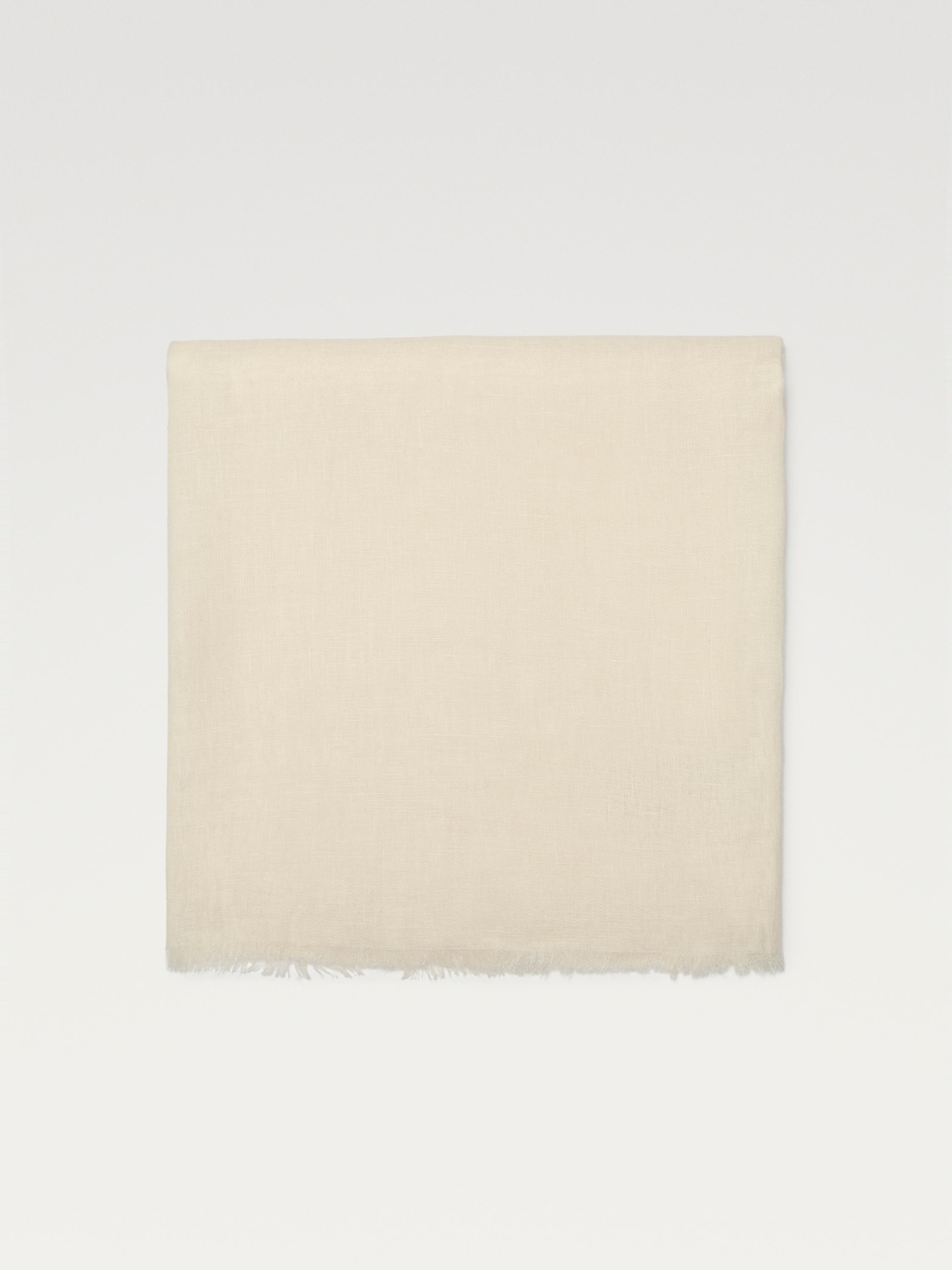 Plain 100% linen scarf — CREAM