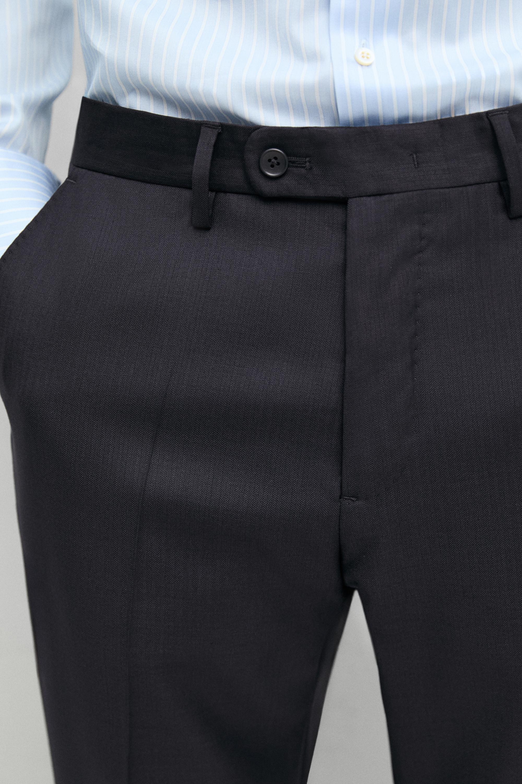Cold wool suit trousers — NAVY BLUE