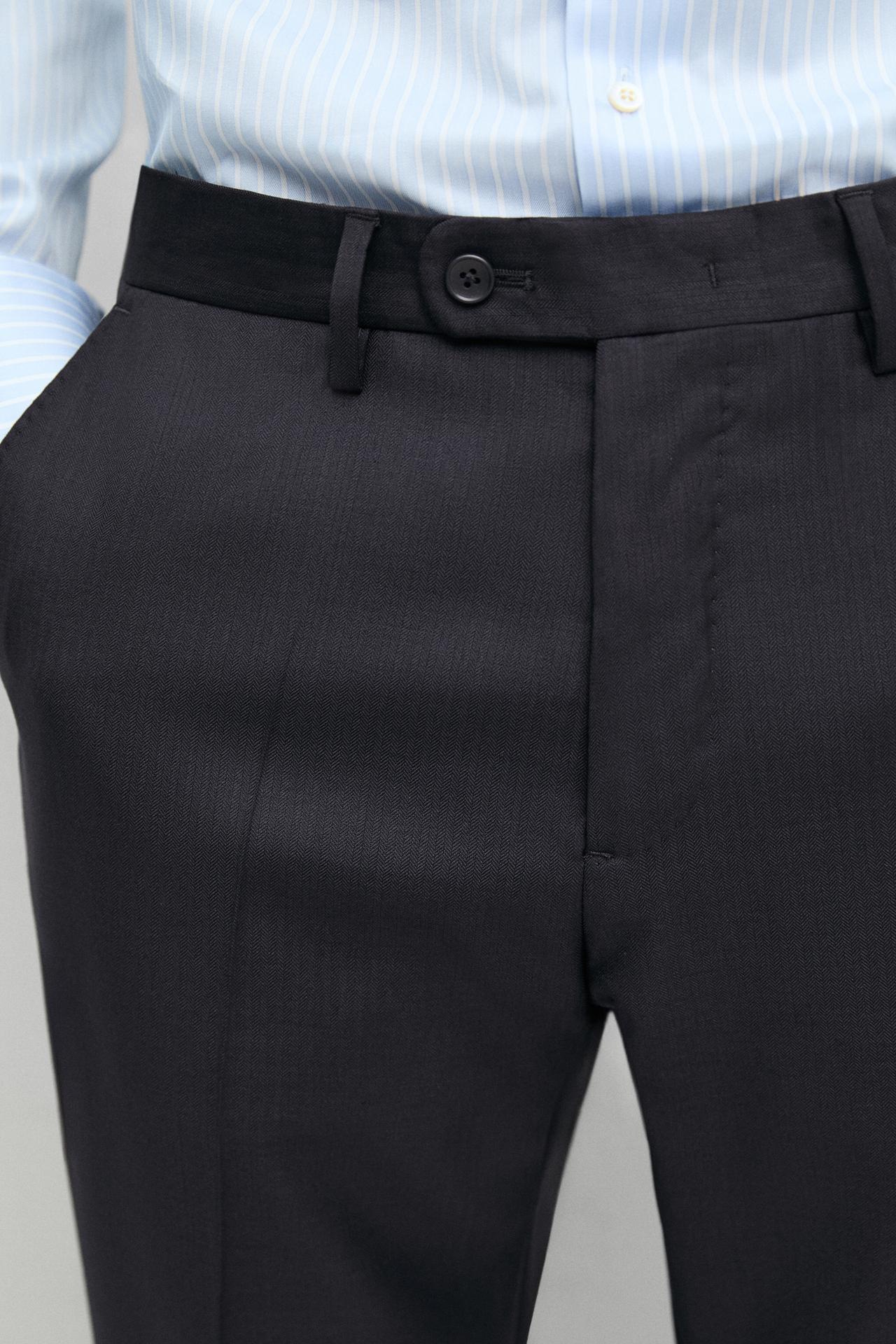 Cold wool suit trousers — NAVY BLUE