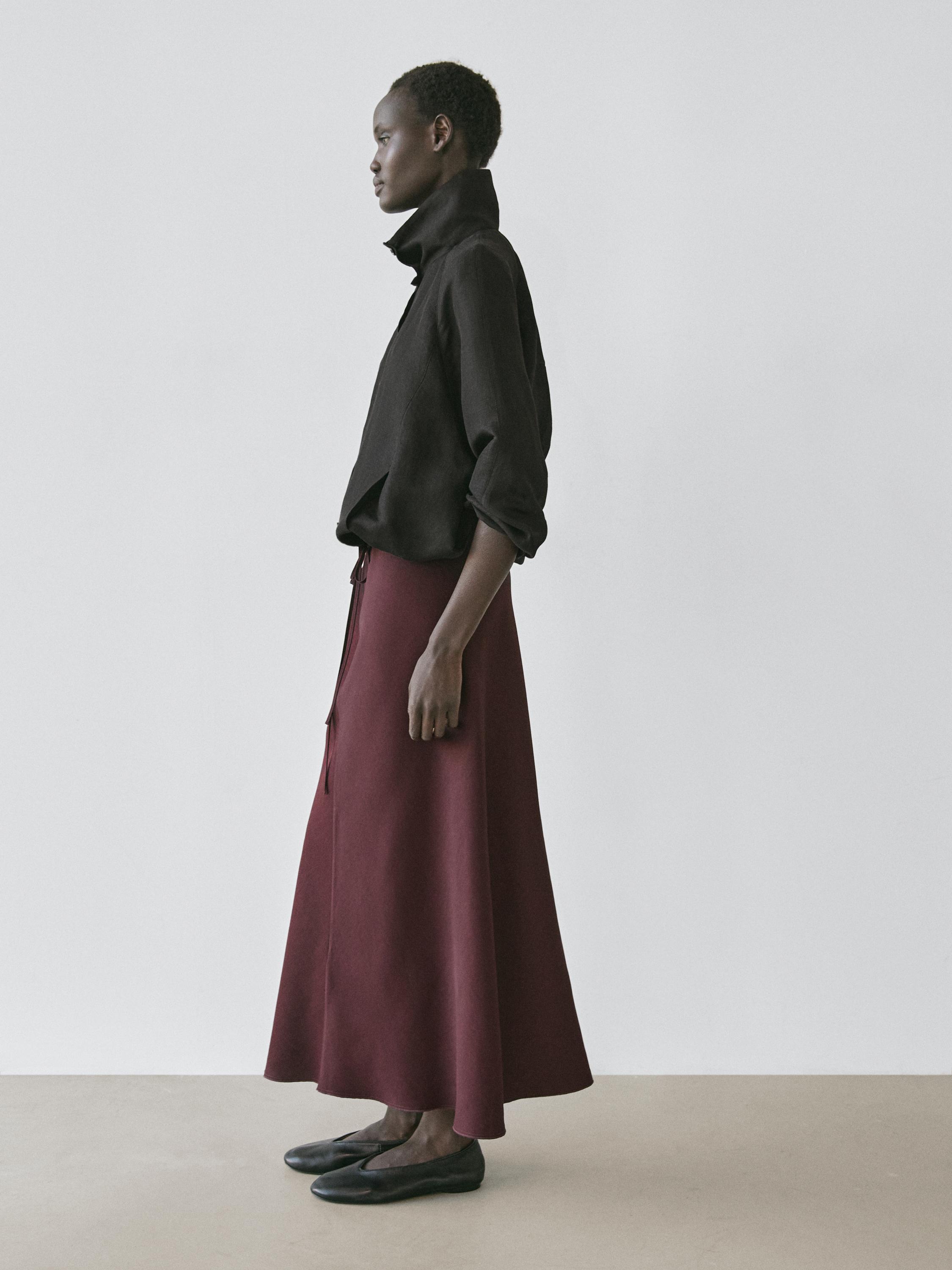 Linen and silk bomber jacket — BLACK