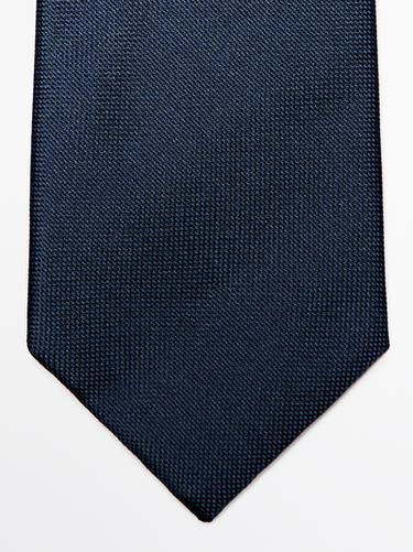 100% silk textured tie — NAVY BLUE 5