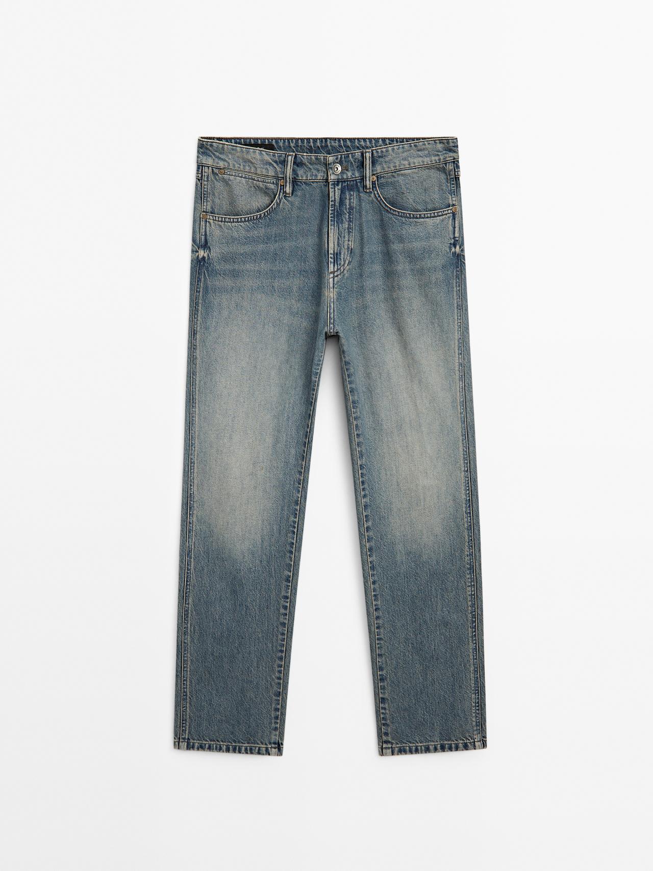Massimo Dutti - Herre - Tapered Fit Jeans - Blå - 36