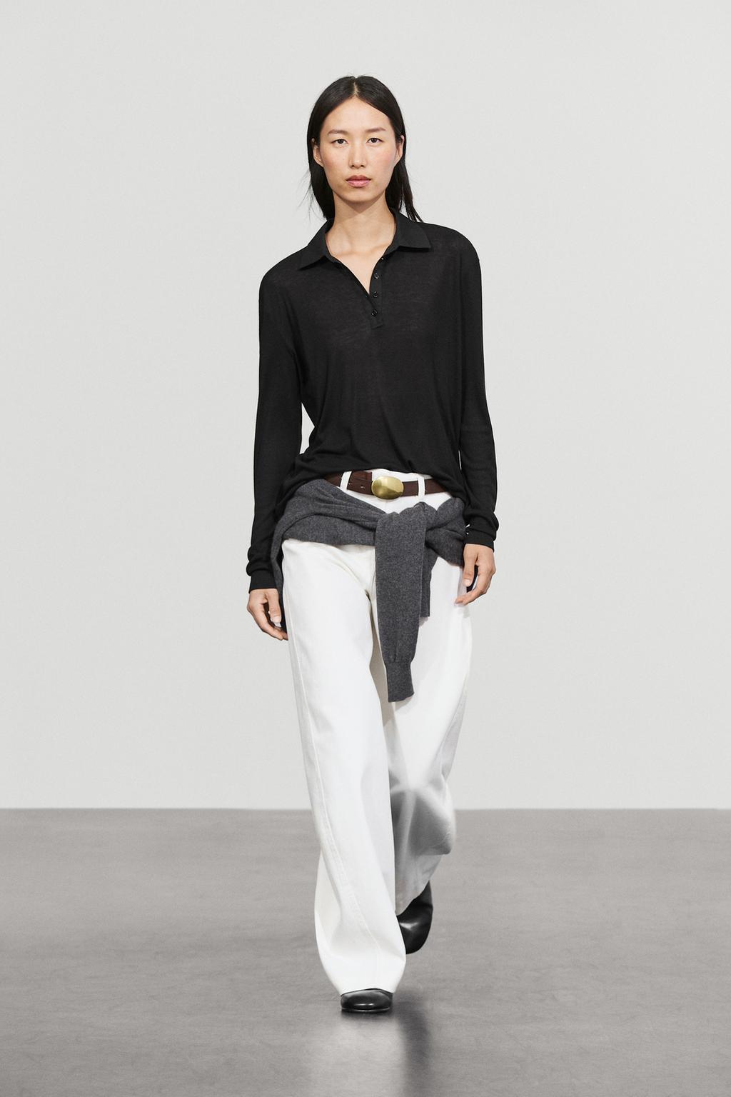 Massimo Dutti Uzunqol yun polo köynək