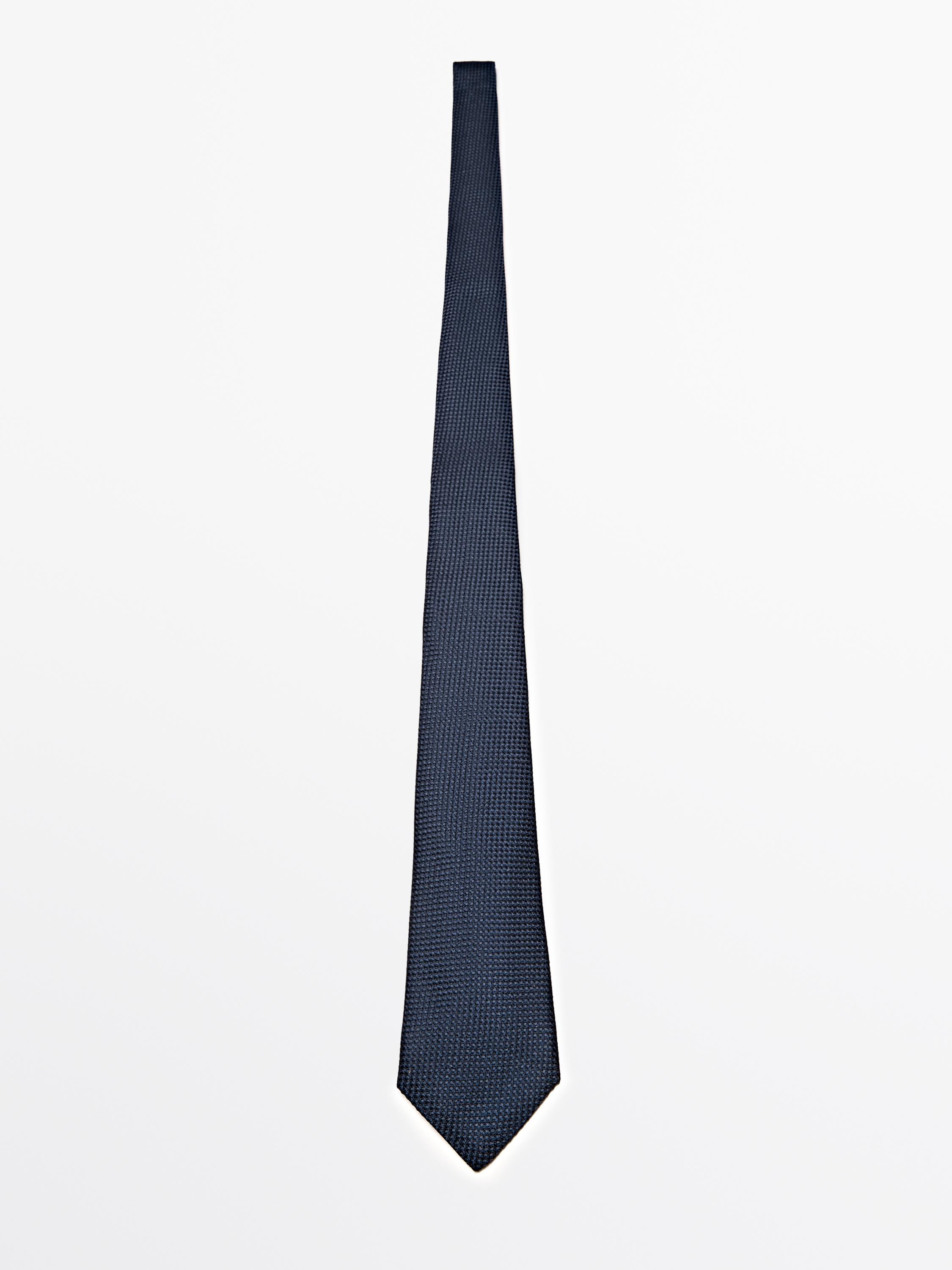 100% mulberry silk tie — NAVY BLUE