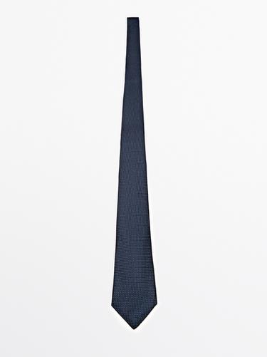 100% mulberry silk tie — NAVY BLUE 1