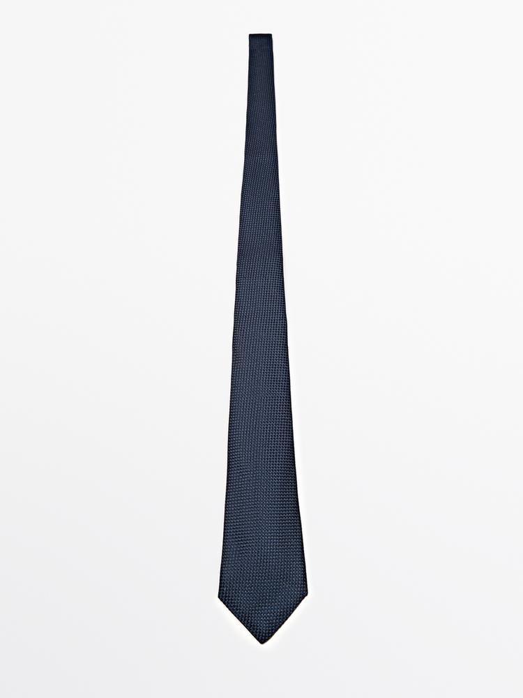 100% mulberry silk tie — NAVY BLUE