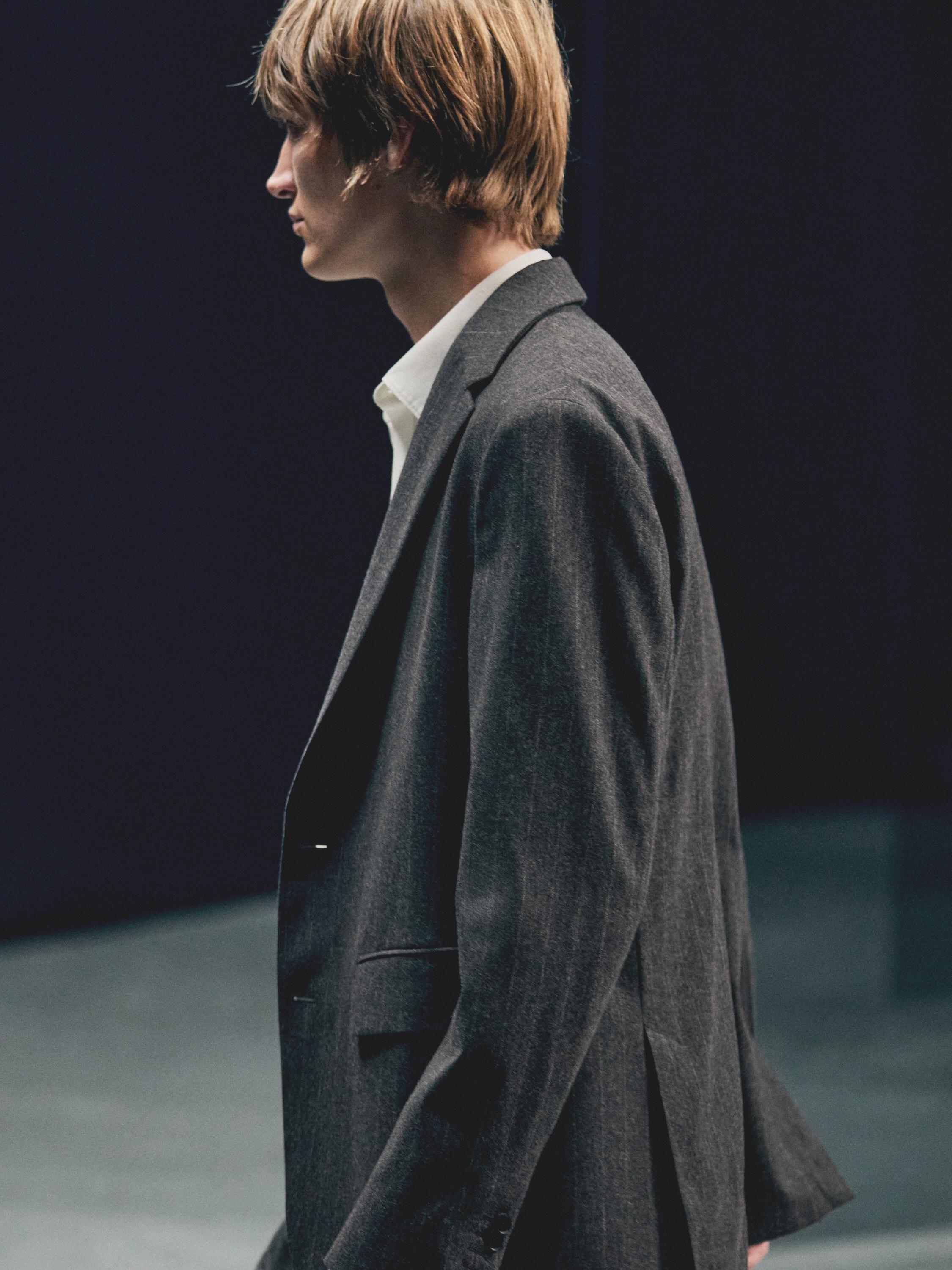 Wool blend buttoned jacket