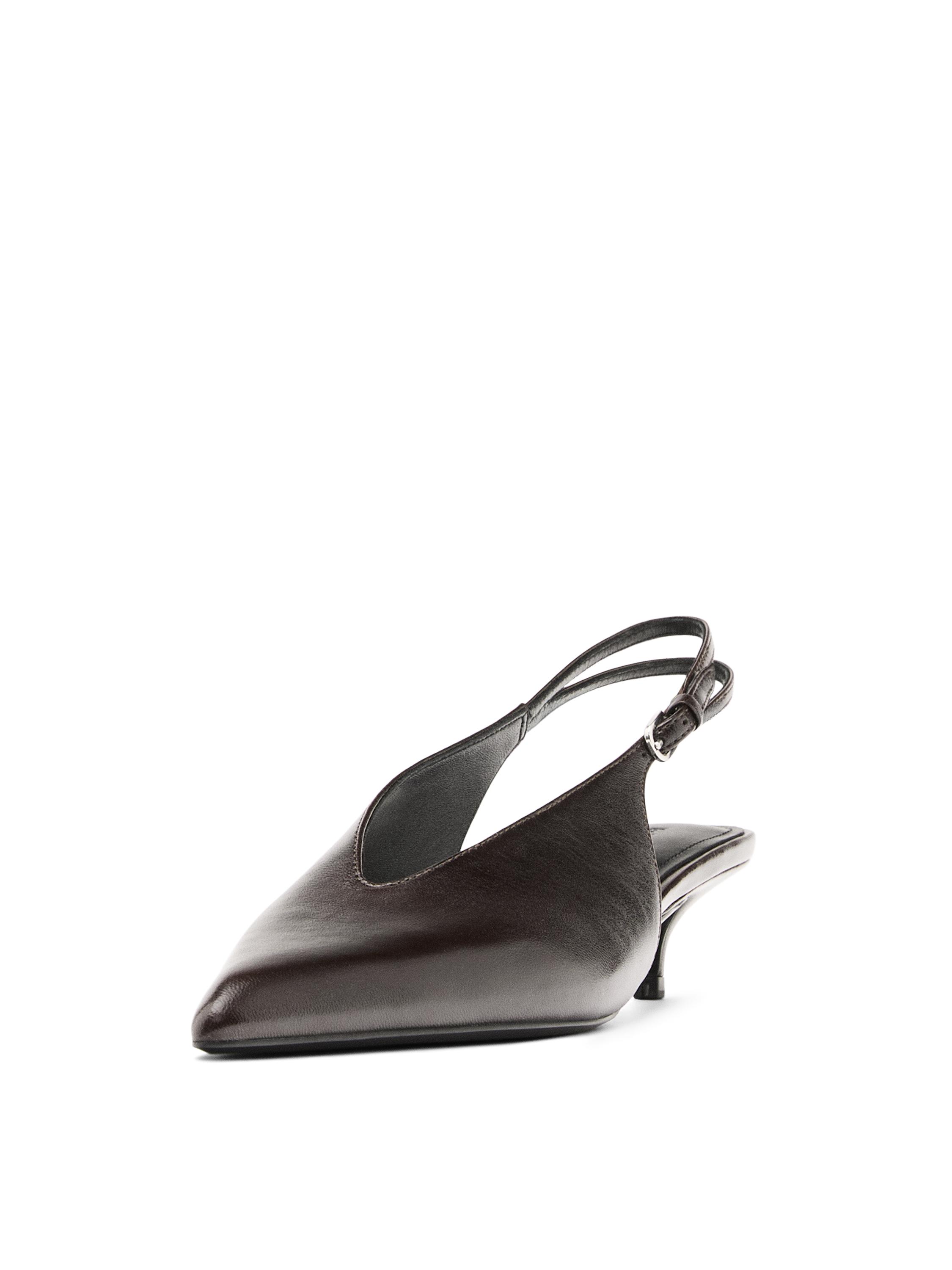 Leather high-heel mules — BROWN