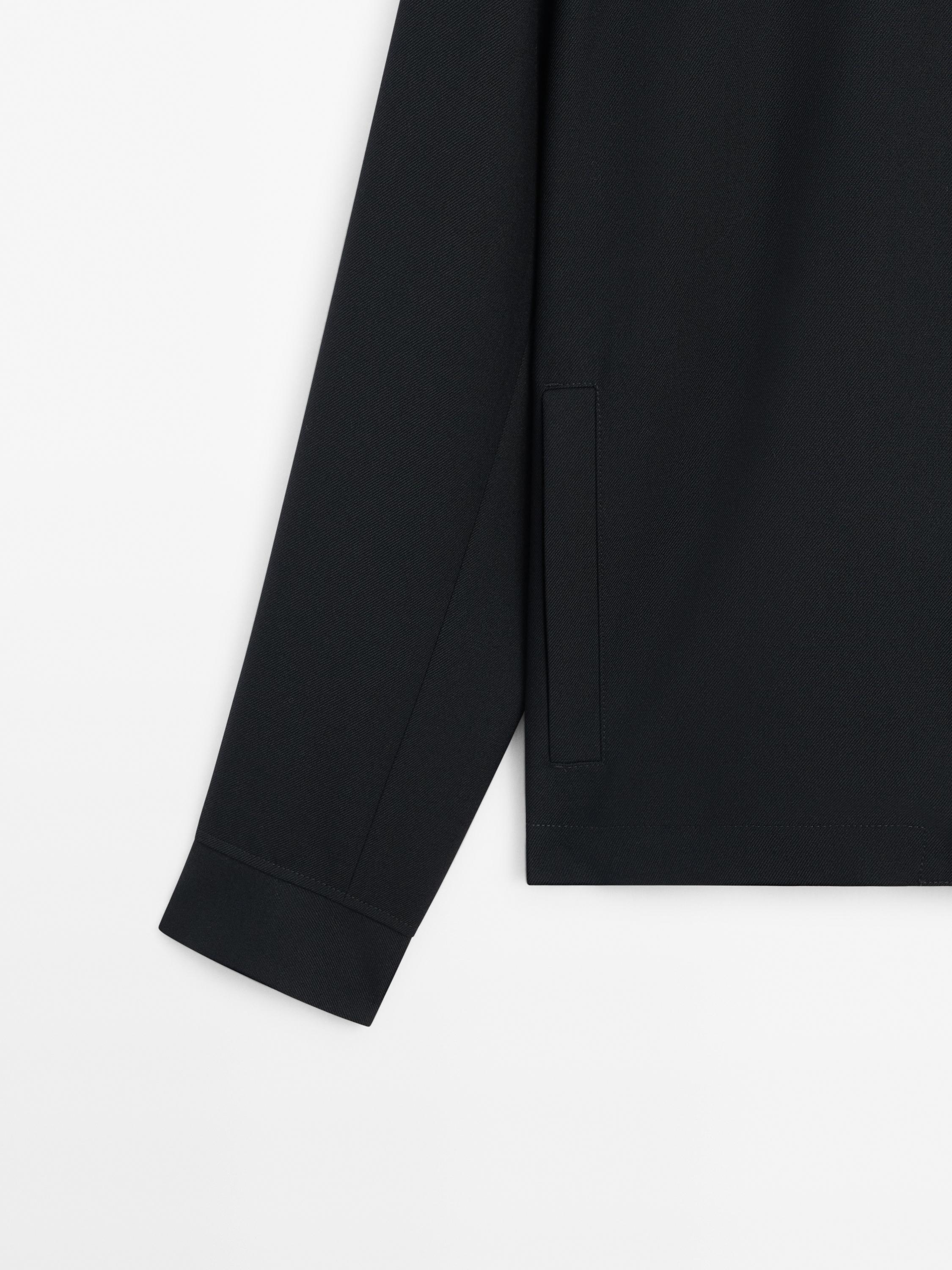 Wool blend bomber jacket