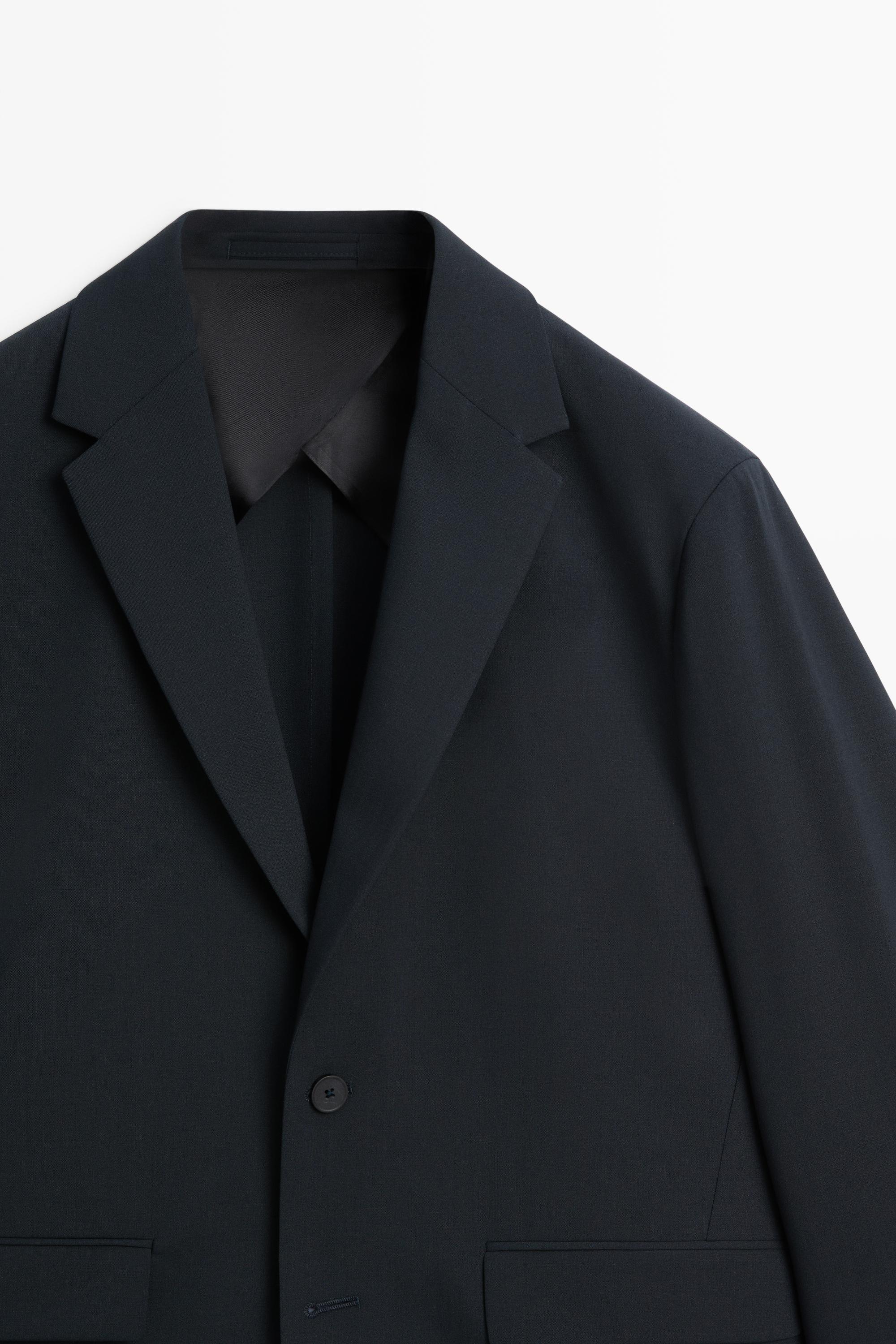 Wool blend suit blazer — NAVY BLUE