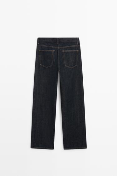 Wide-leg mid-waist jeans — DARK BLUE 6