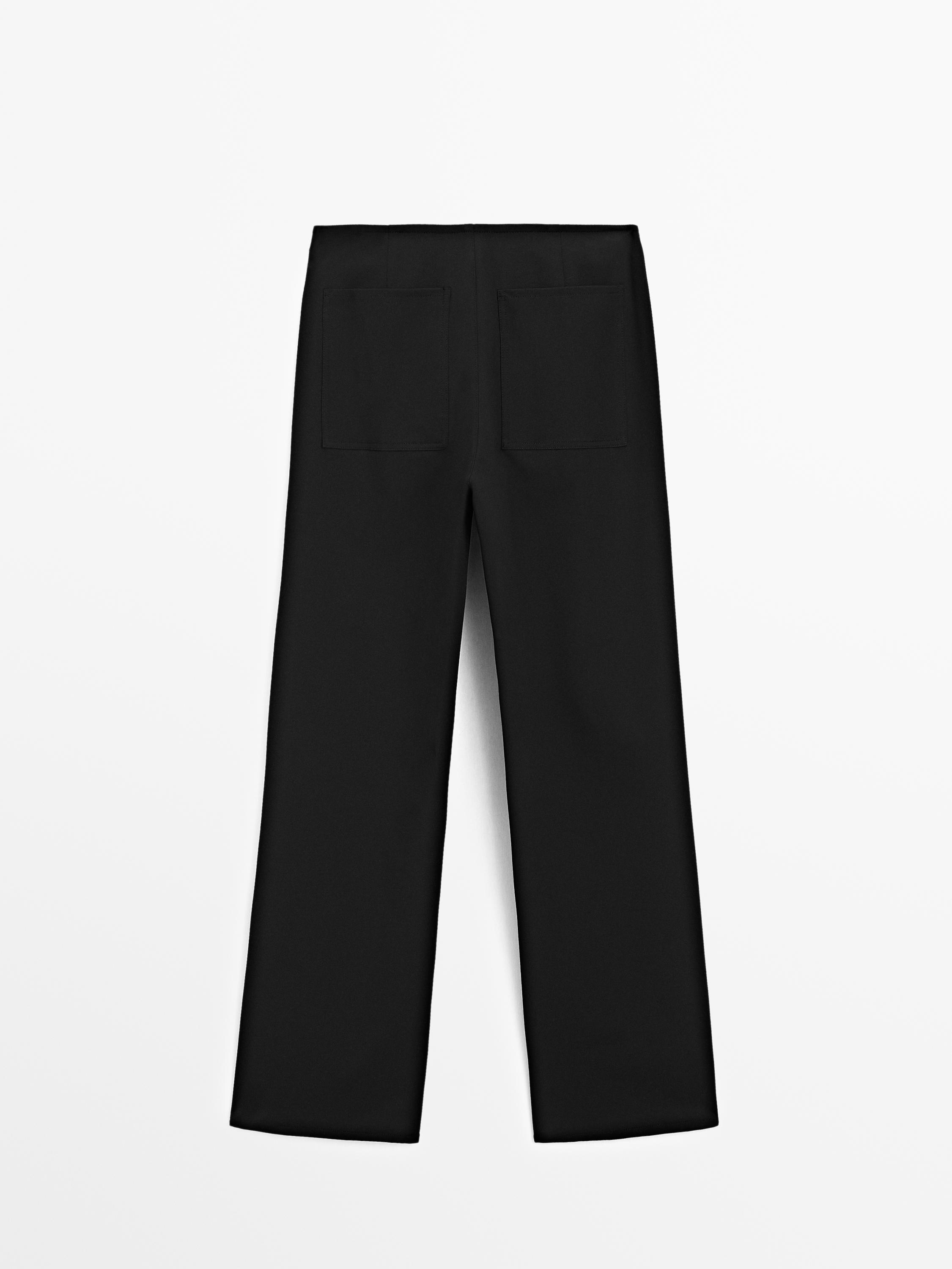 Straight-leg technical fabric trousers