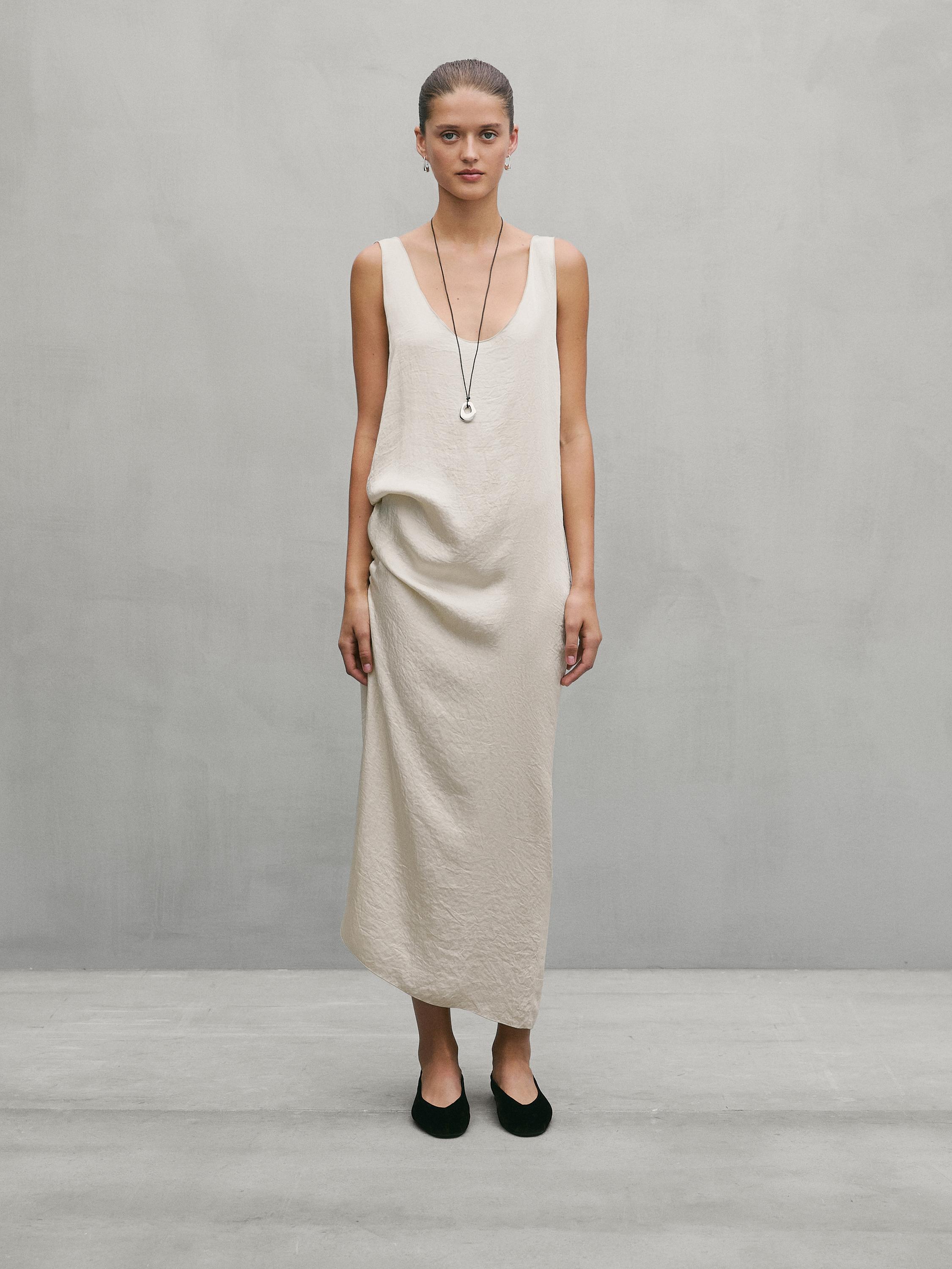 Vestido Massimo Dutti Studio Rosa MASSIMO DUTTI Long Linen Dress