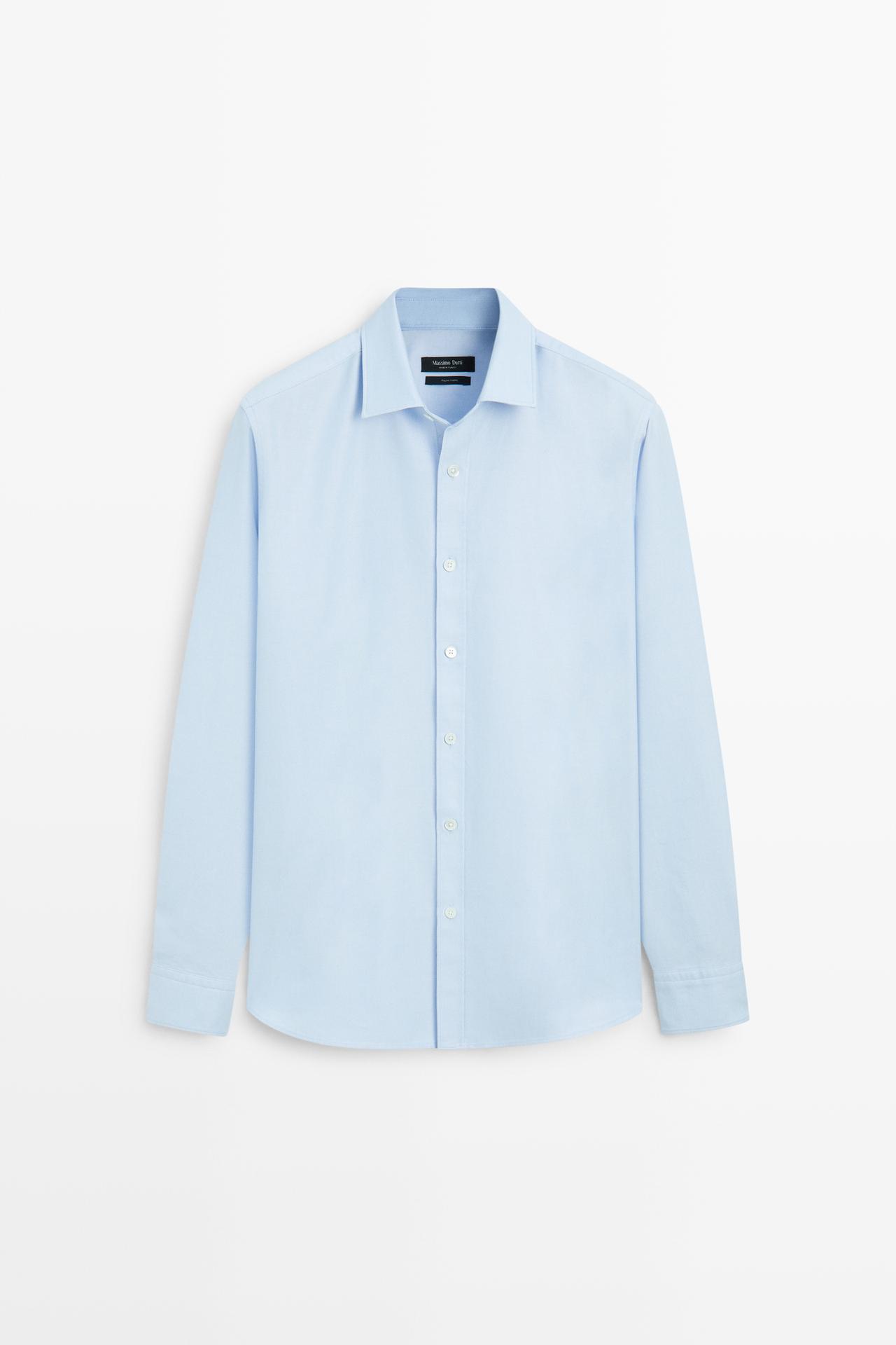 Regular fit 100% cotton Oxford shirt — SKY BLUE