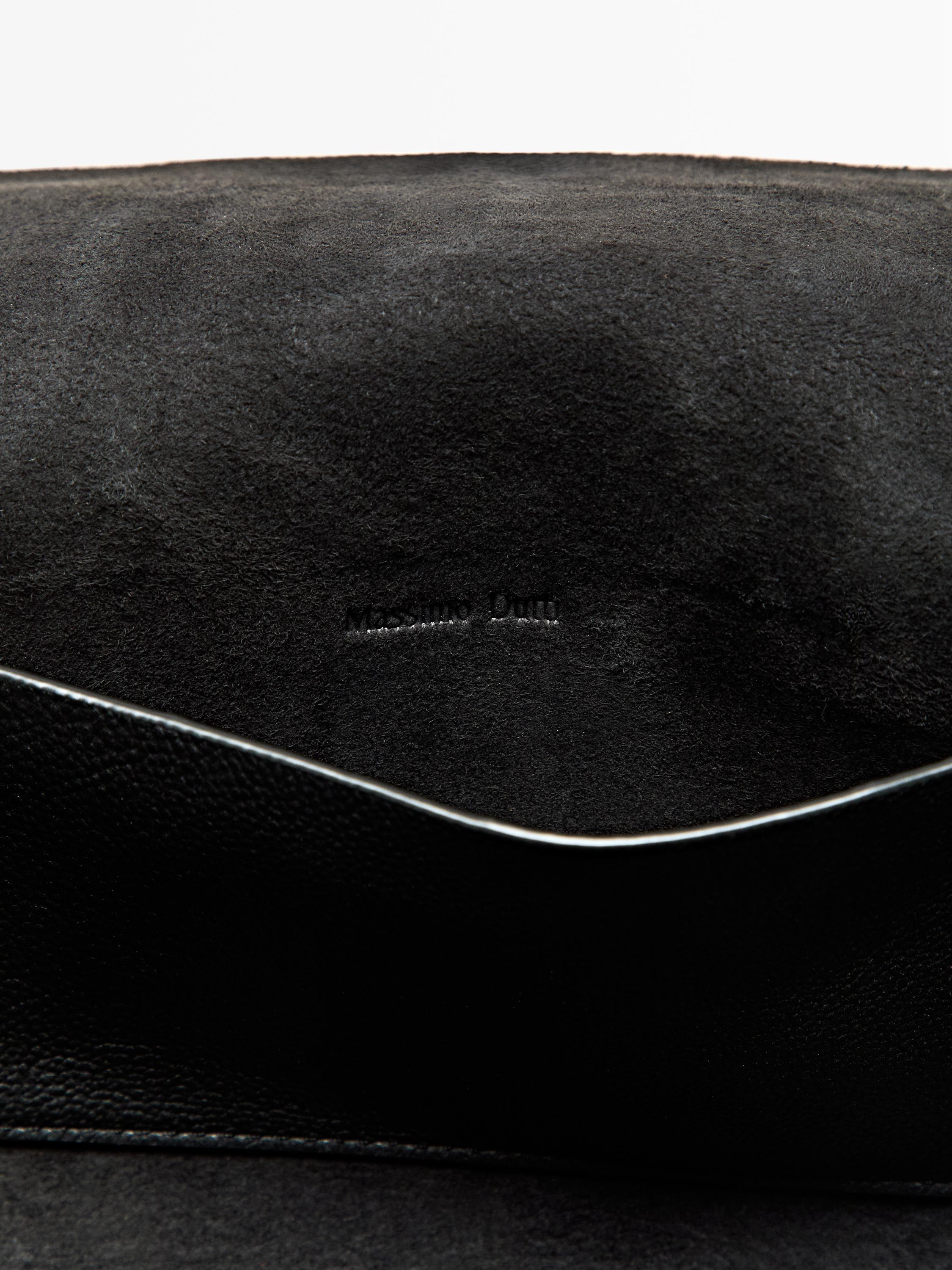 Nappa leather toiletry bag — BLACK