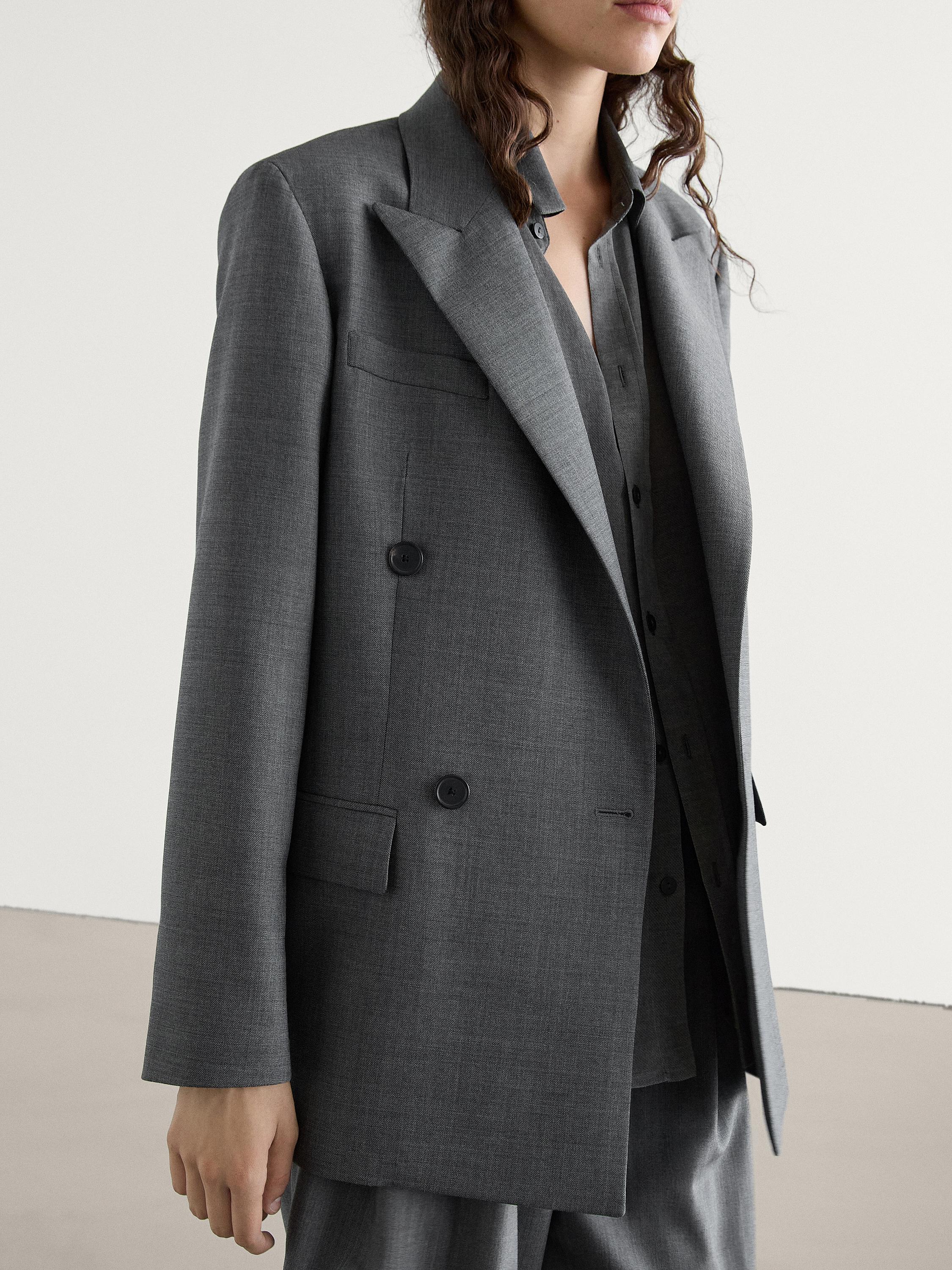 Veste en laine mélangée · Noir - Massimo Dutti Veste en laine mélangée · Noir - Massimo Dutti