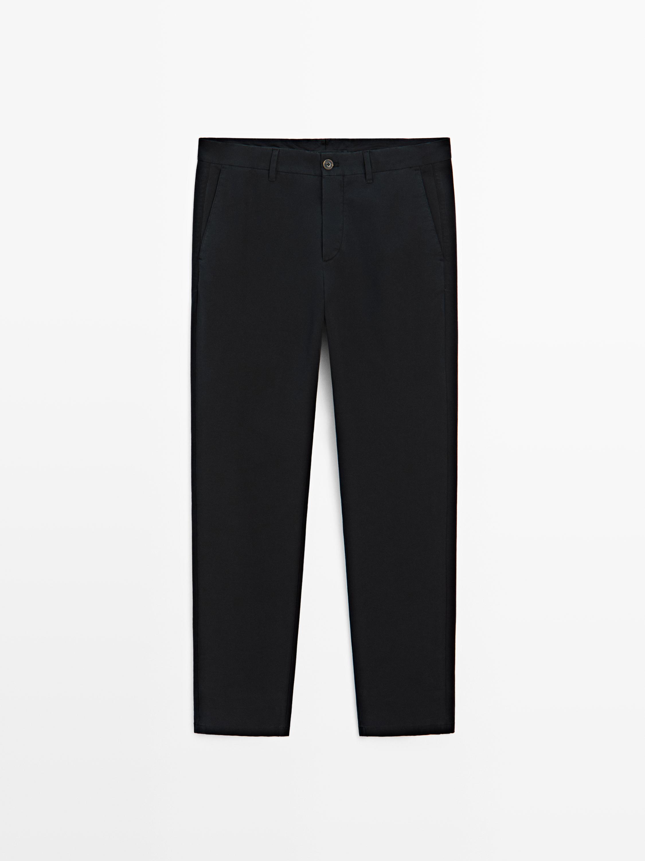 100% cotton slim fit trousers