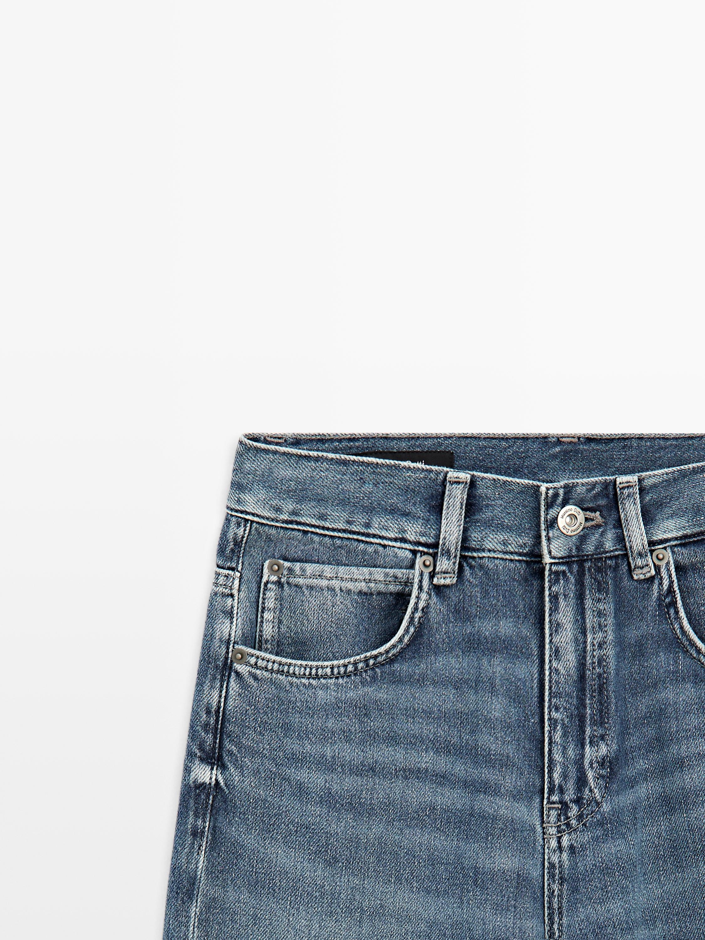 High-waist wide-leg jeans — MEDIUM BLUE