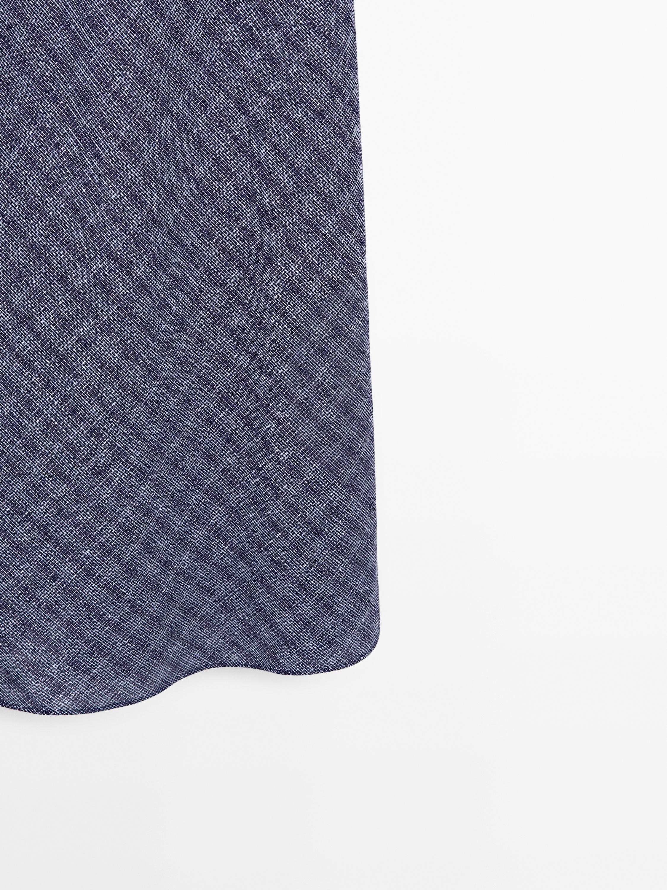 Long checked dress with back detail