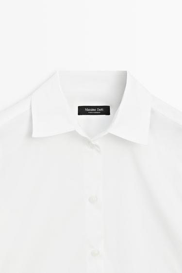 Cotton blend poplin shirt — WHITE 8