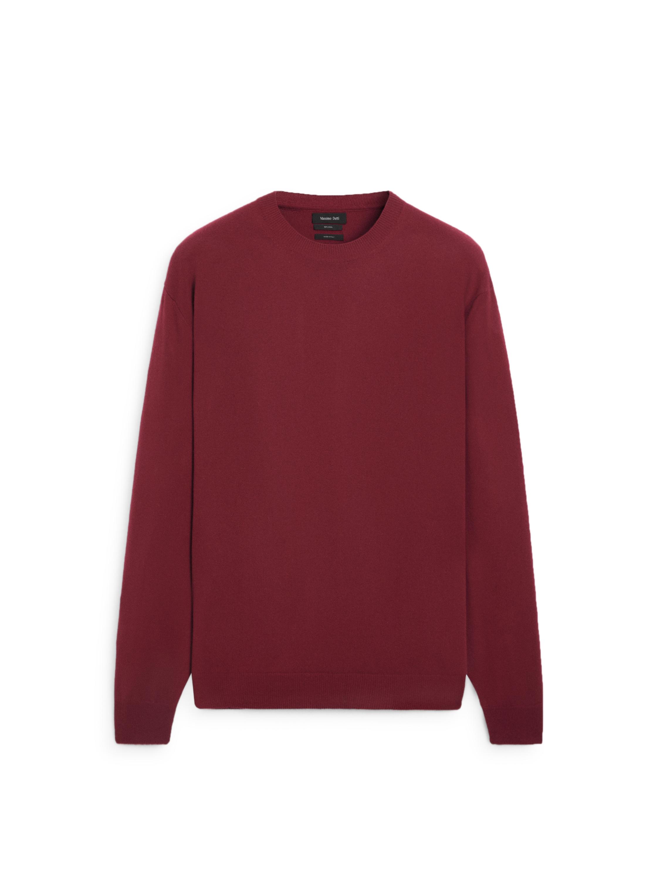 100% wool knit sweater — RED