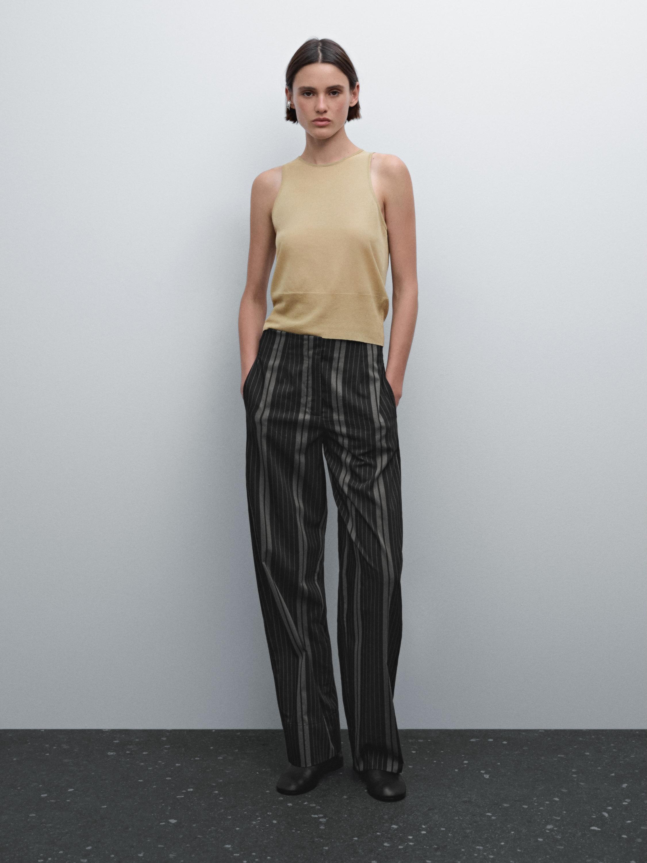 Semi-sheer crew neck top