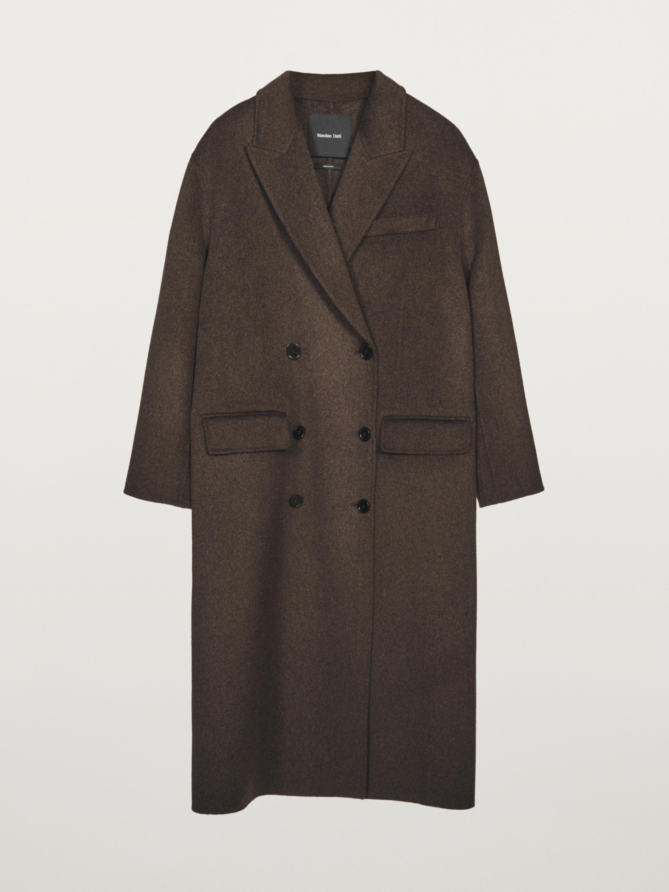 Long wool blend surplice coat
